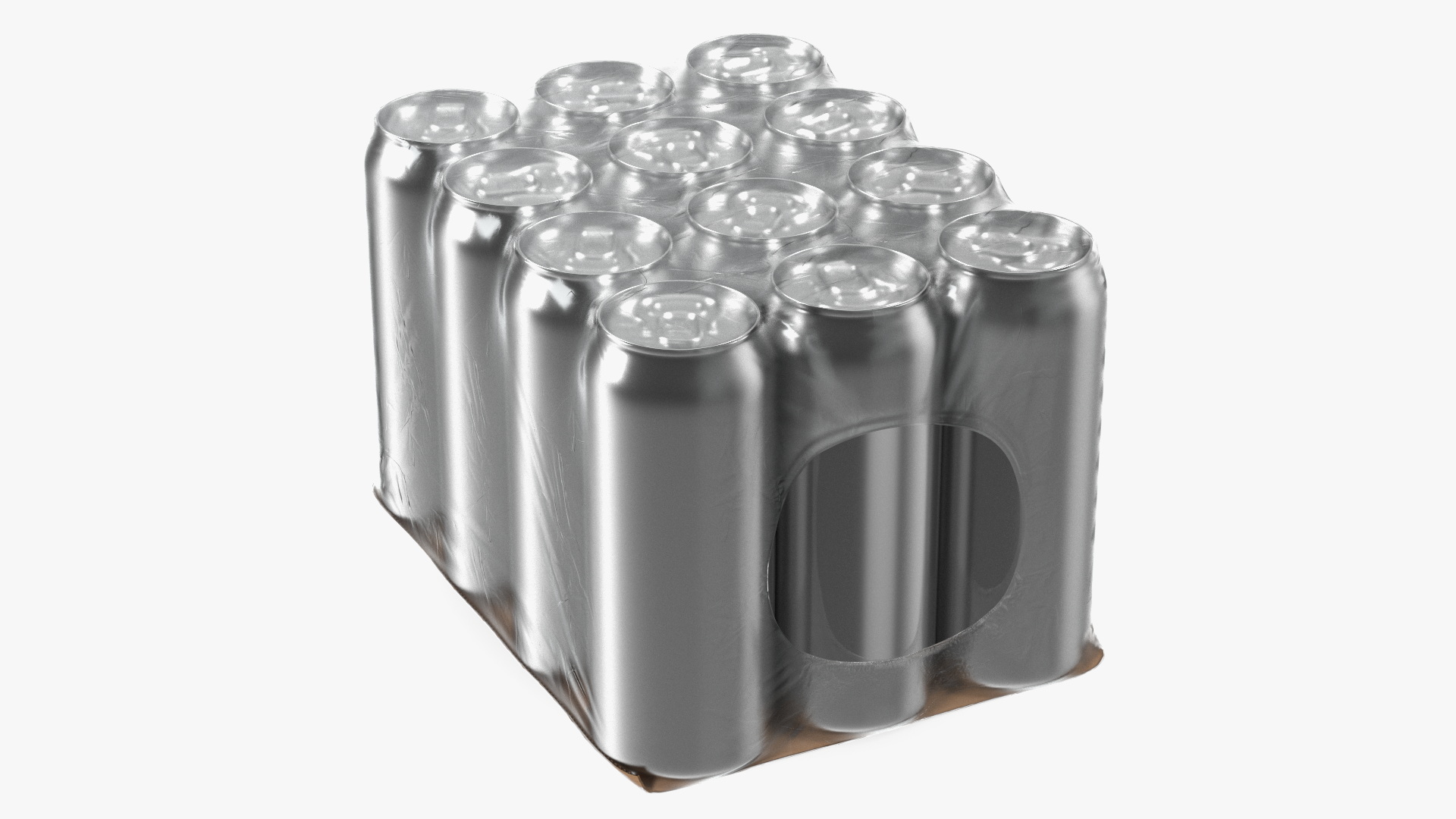 Aluminium Can 500ml 12pcs Transparent Pack 3D