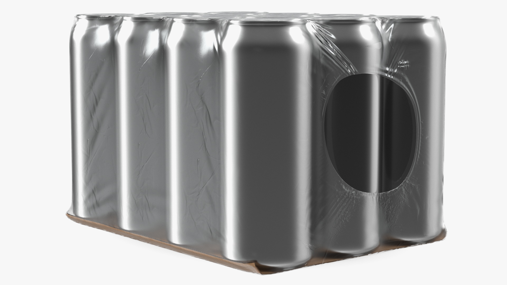 Aluminium Can 500ml 12pcs Transparent Pack 3D