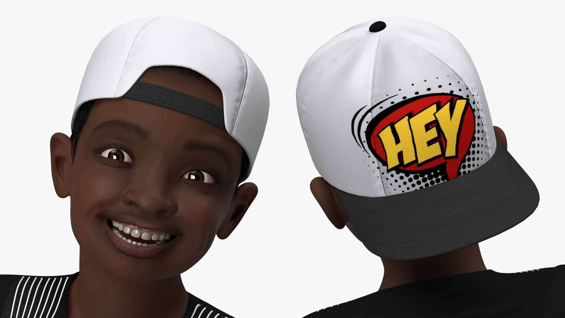 3D model Black Child Boy Street Style Rigged