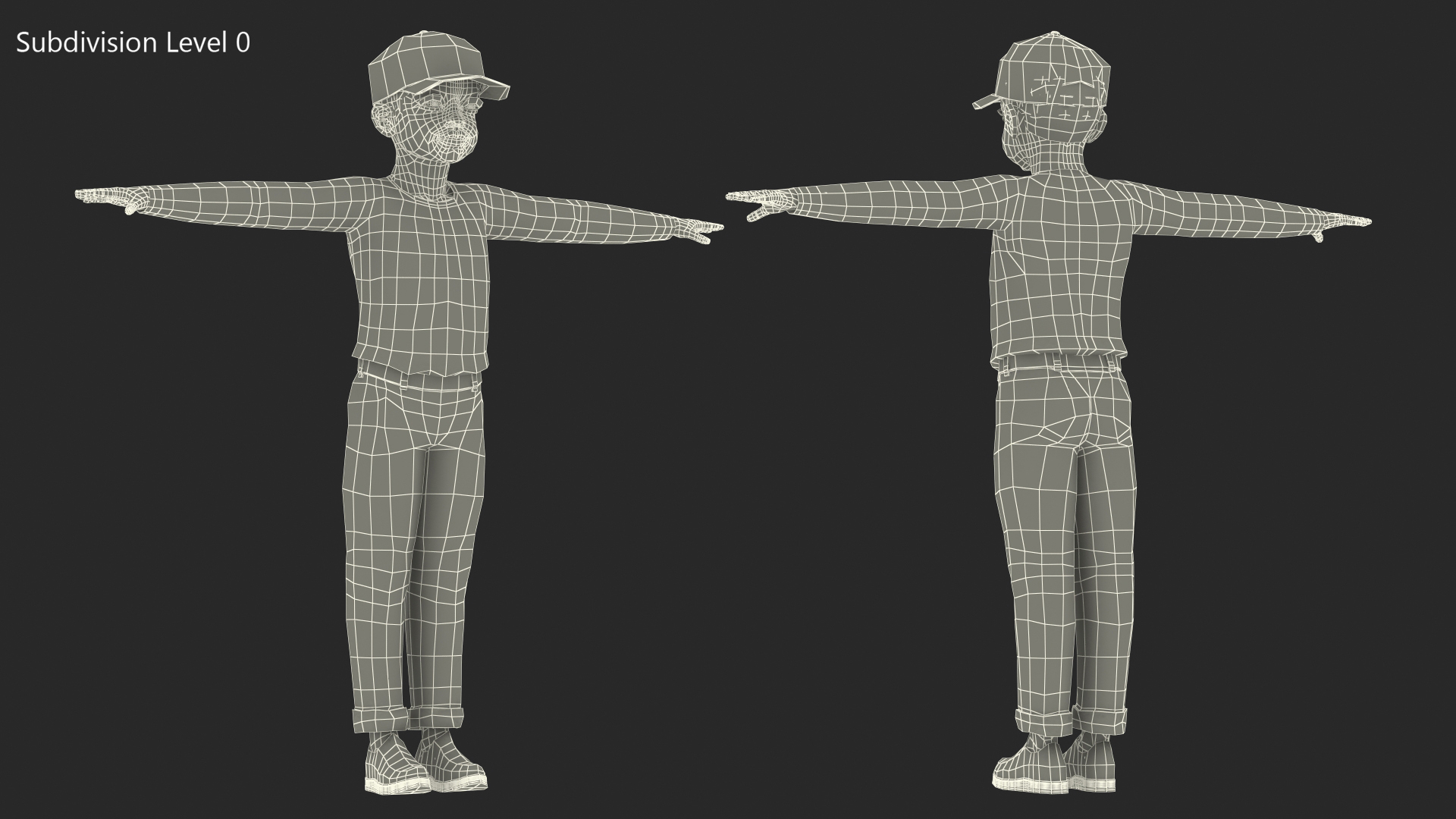 3D model Black Child Boy Street Style Rigged