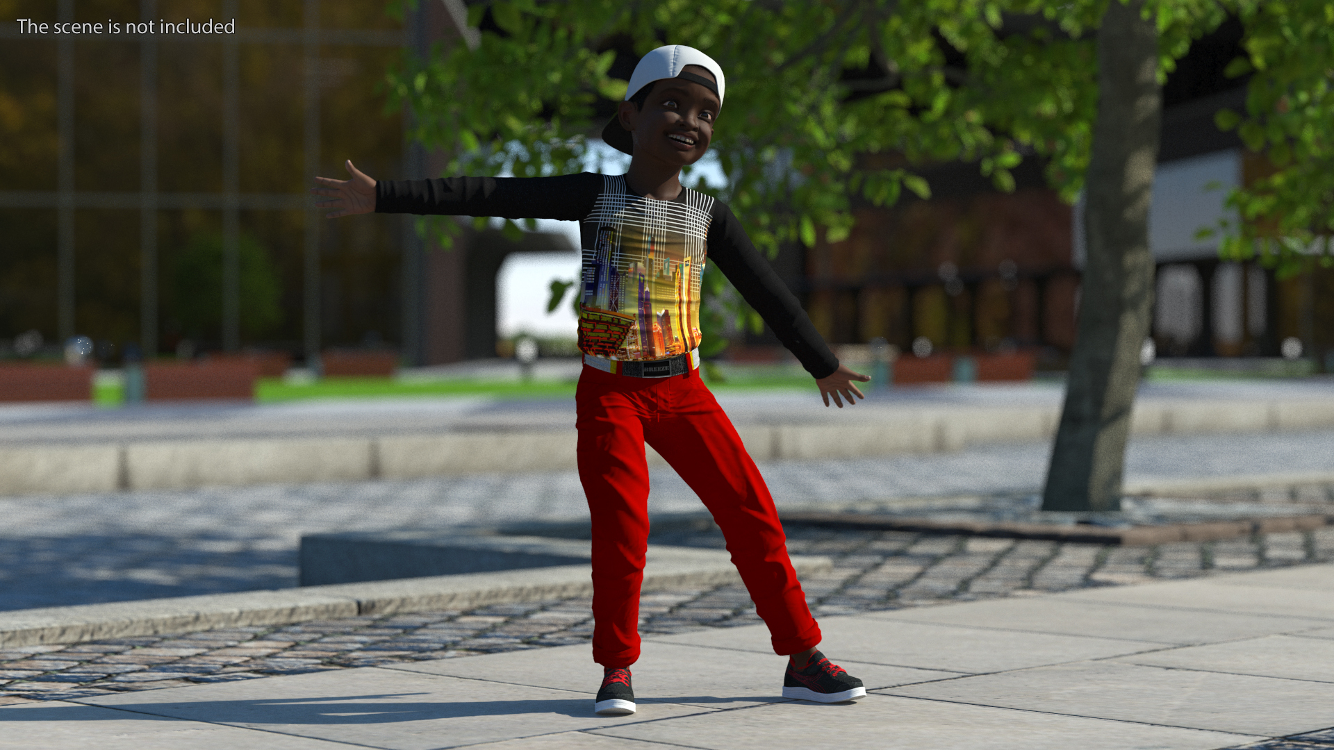 3D model Black Child Boy Street Style Rigged