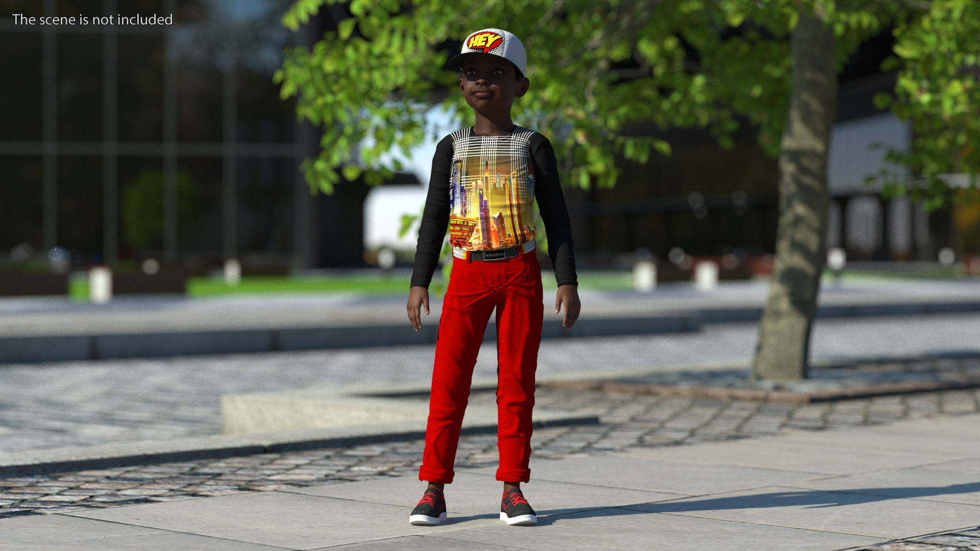 3D model Black Child Boy Street Style Rigged