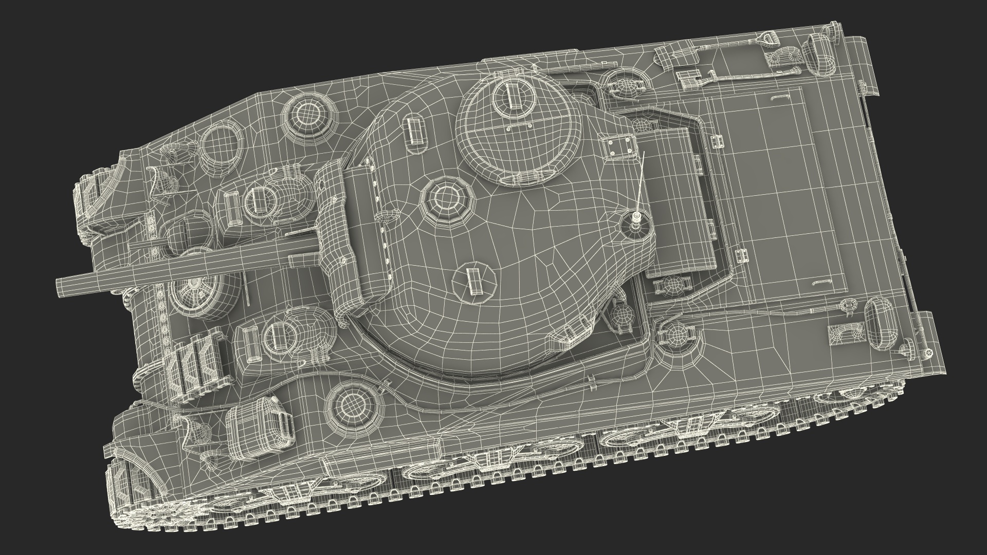 3D M4 Sherman Tank Rigged for Maya