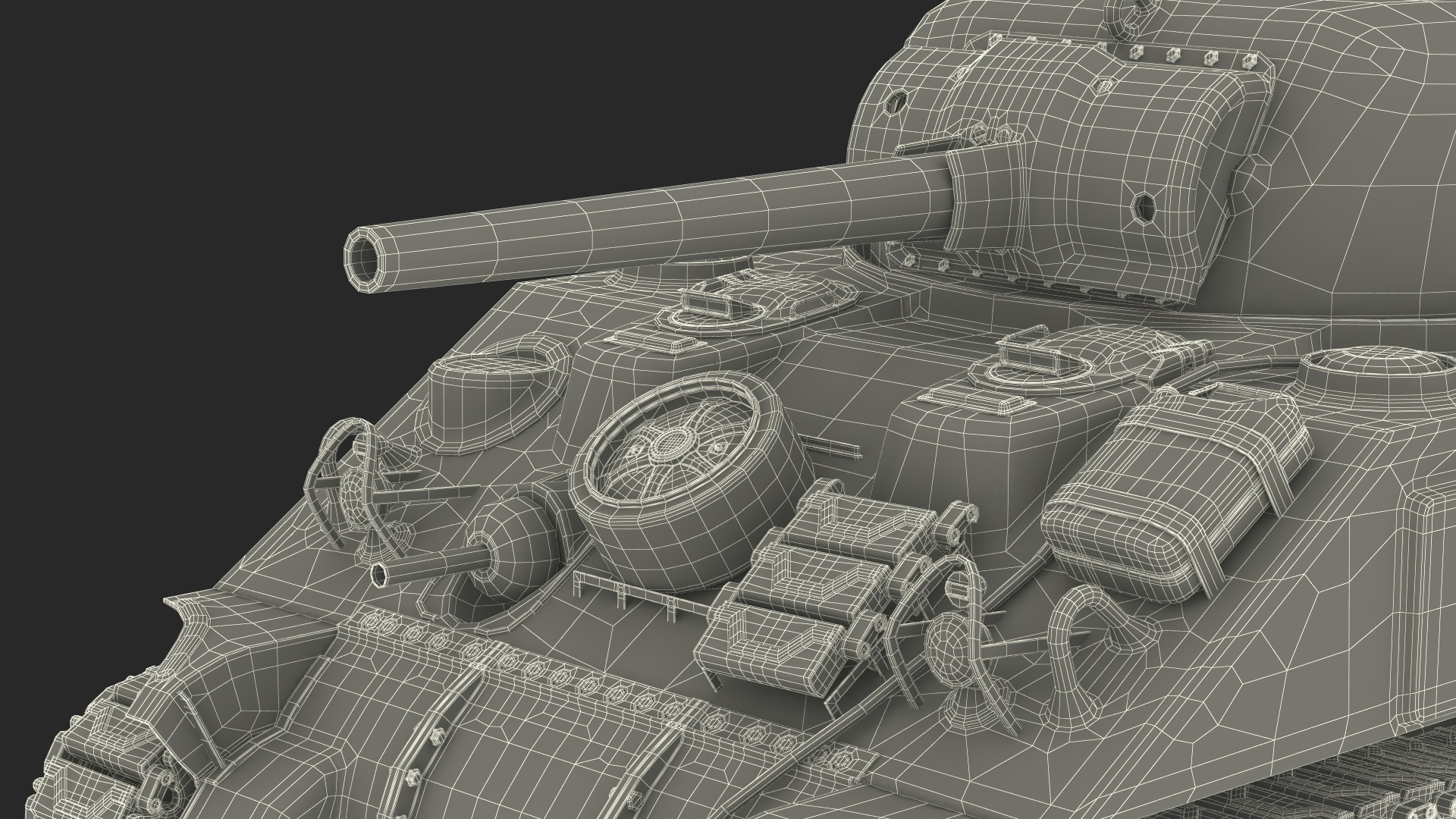 3D M4 Sherman Tank Rigged for Maya