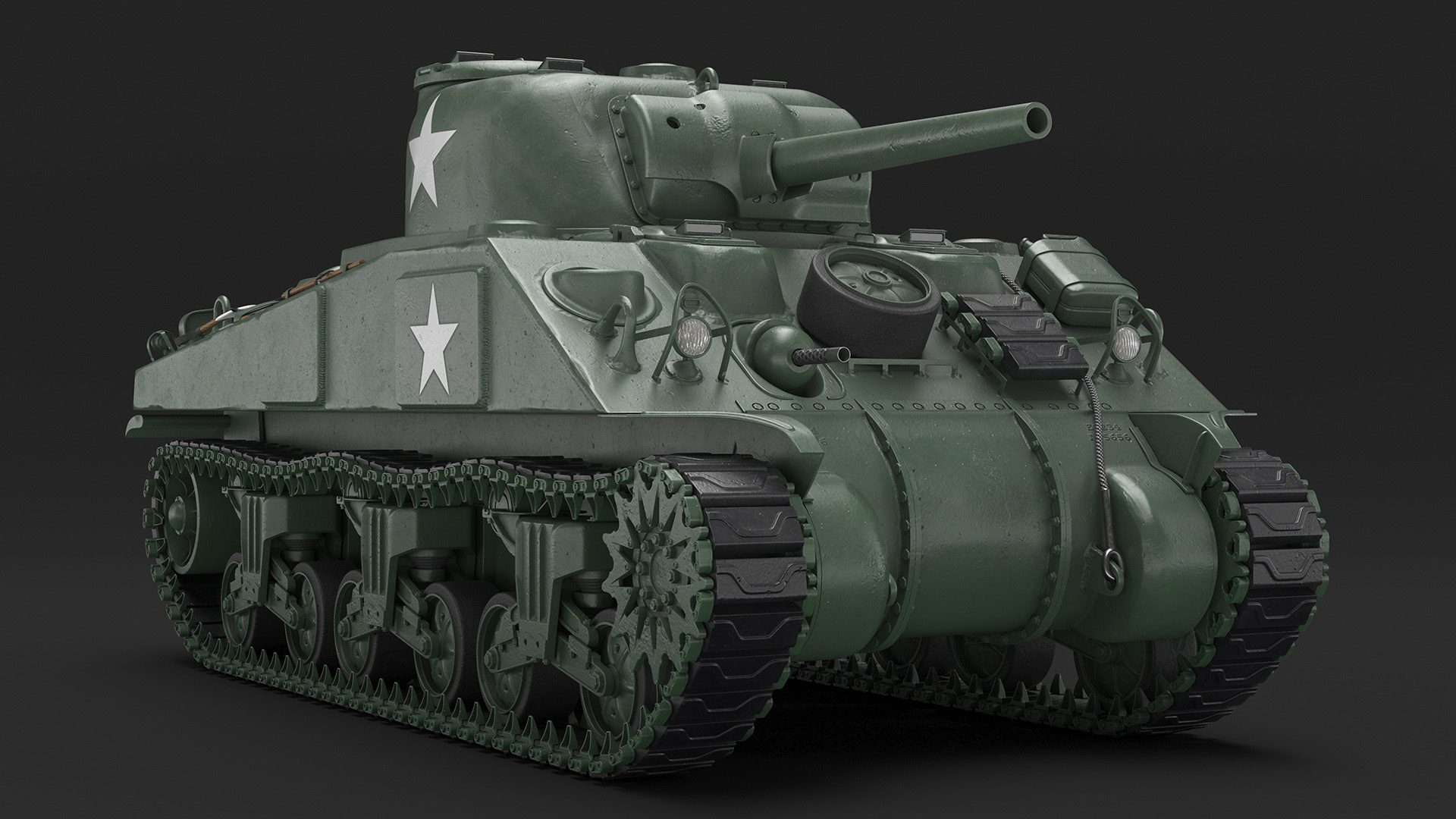 3D M4 Sherman Tank Rigged for Maya