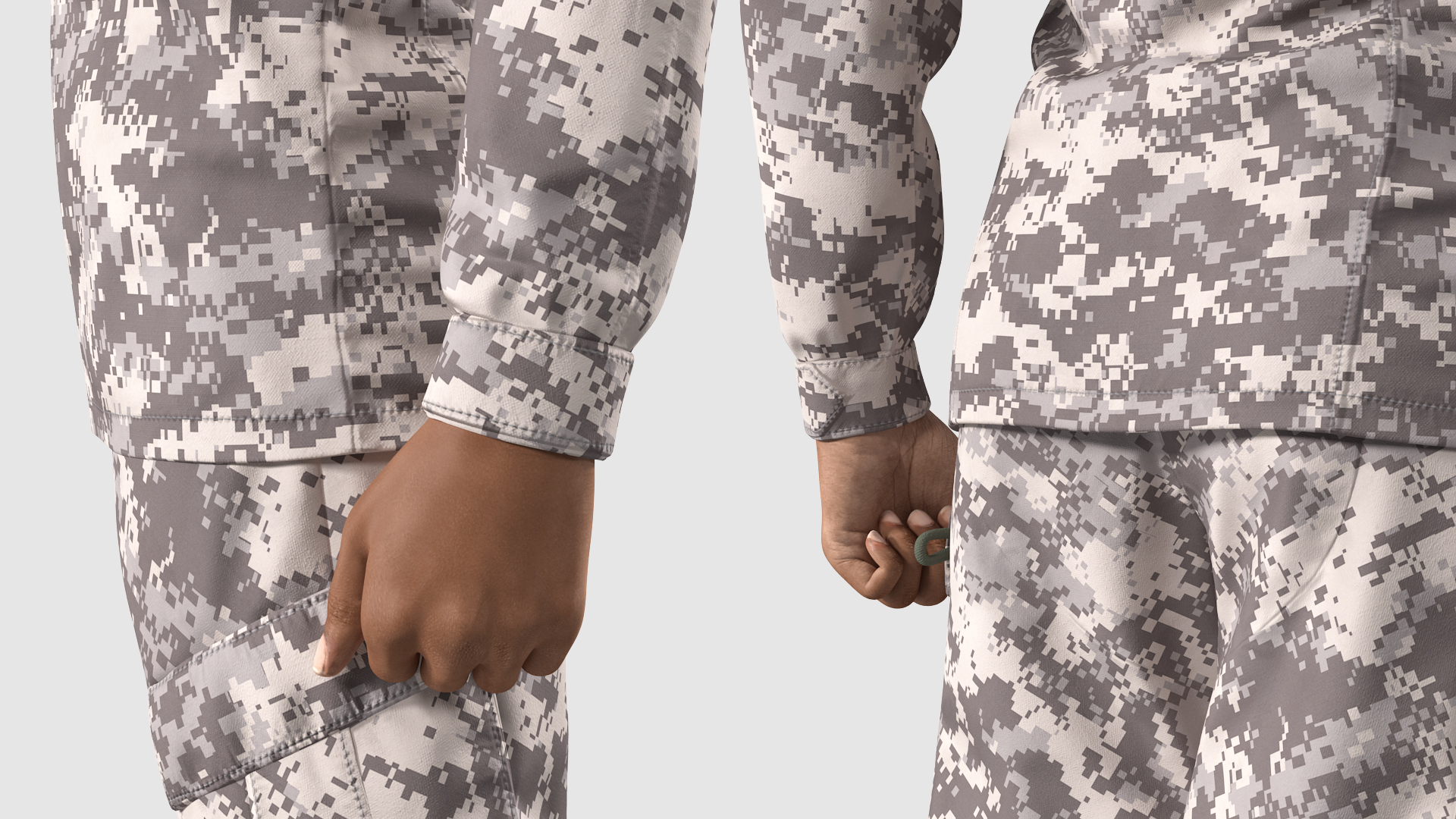 3D Black Female Soldier ACU Saluting Pose model