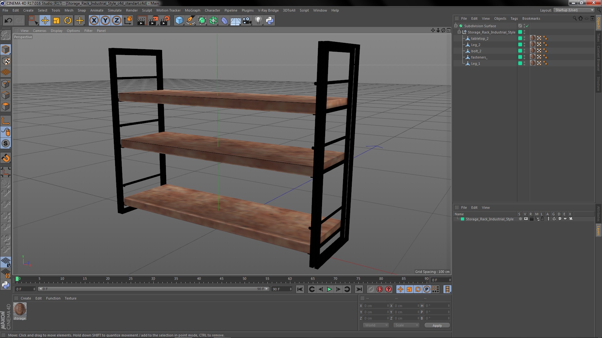 Storage Rack Industrial Style 3D model