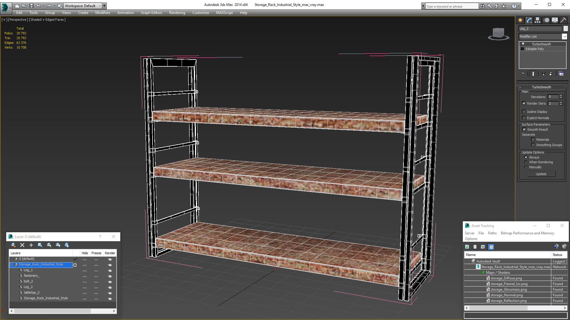 Storage Rack Industrial Style 3D model