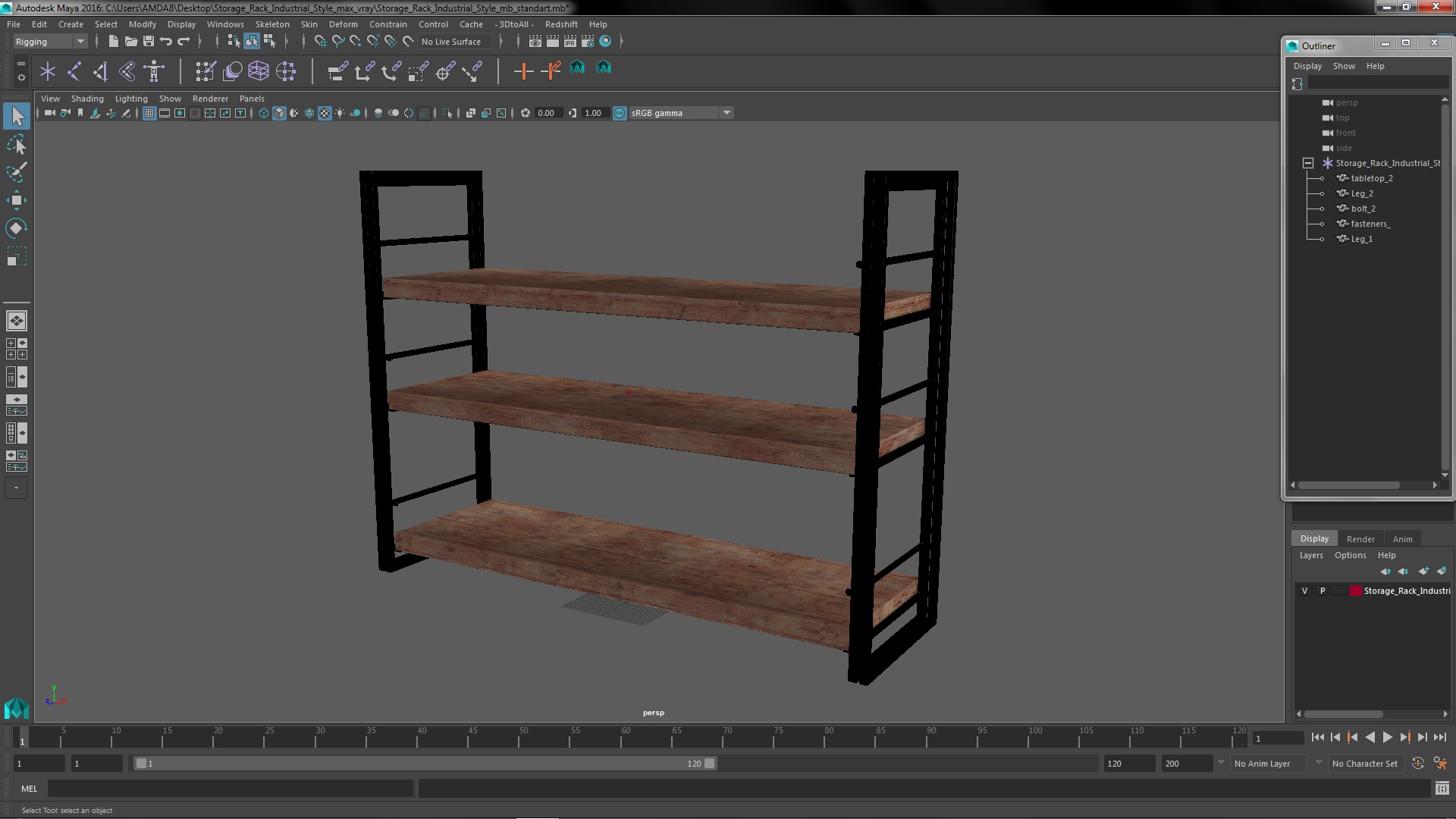 Storage Rack Industrial Style 3D model