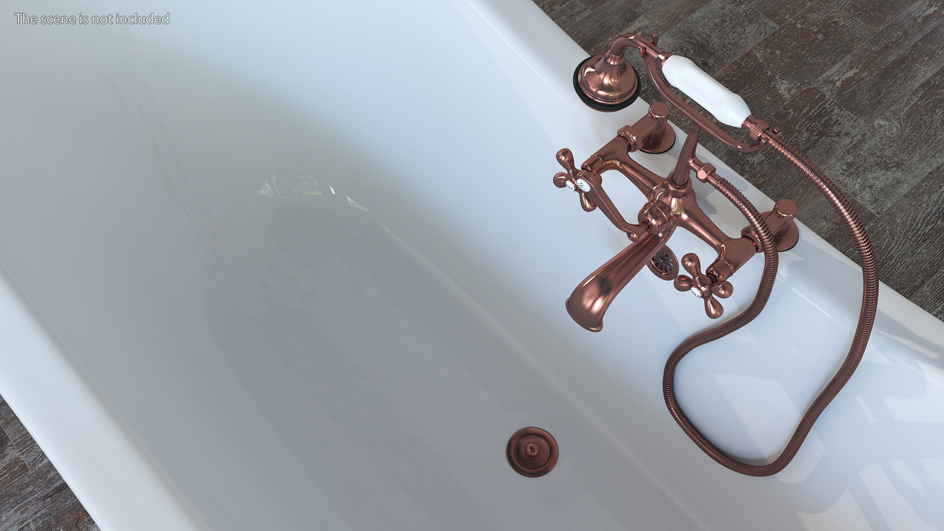 Luxury Antique Bath with Copper Mixer Shower 3D model