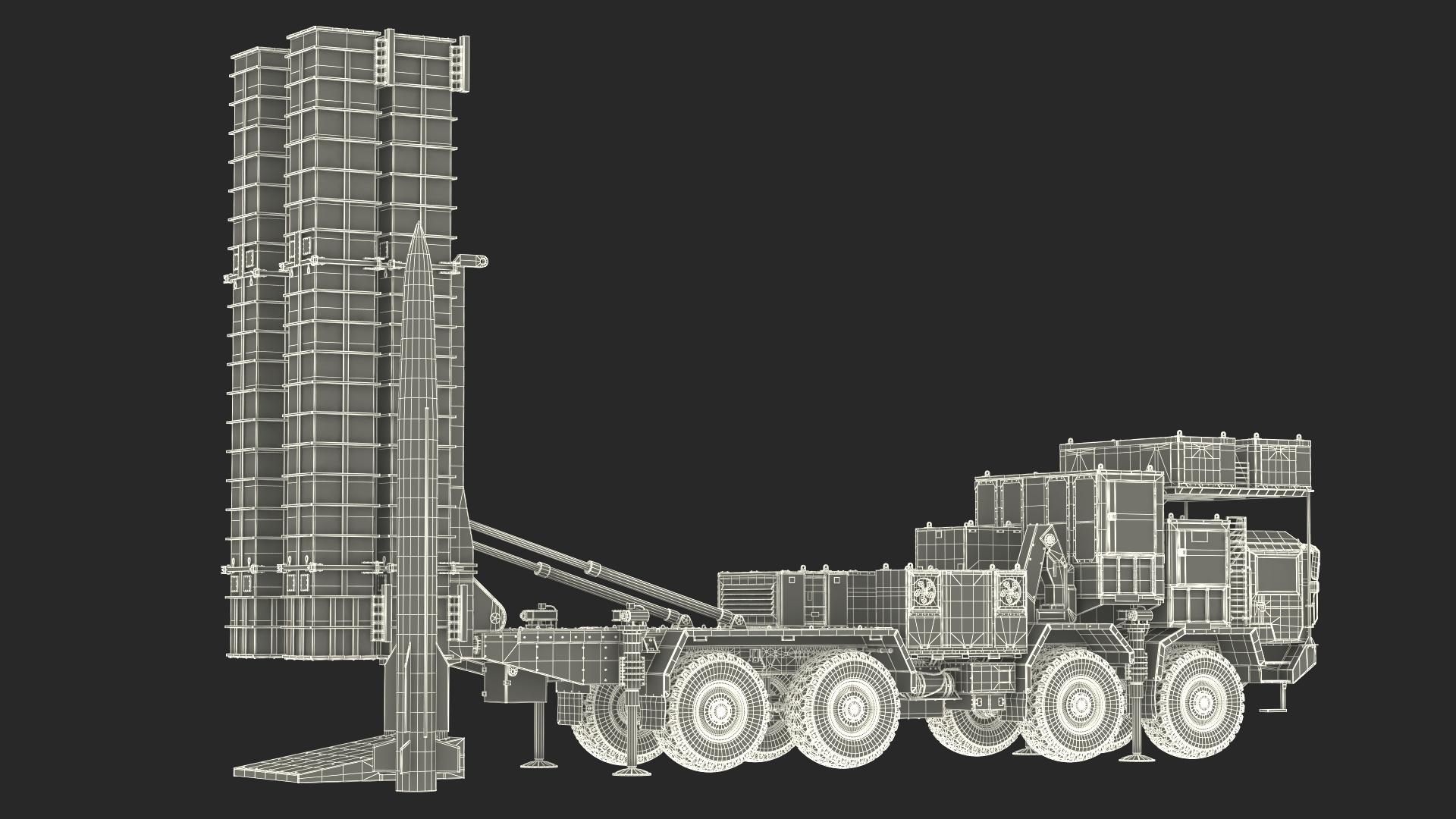 3D Iranian Bavar 373 Air Defense System on Ready with Missile model