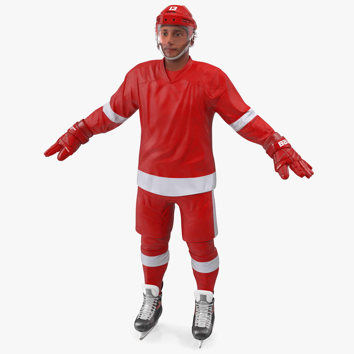 Hockey Player Red 3D