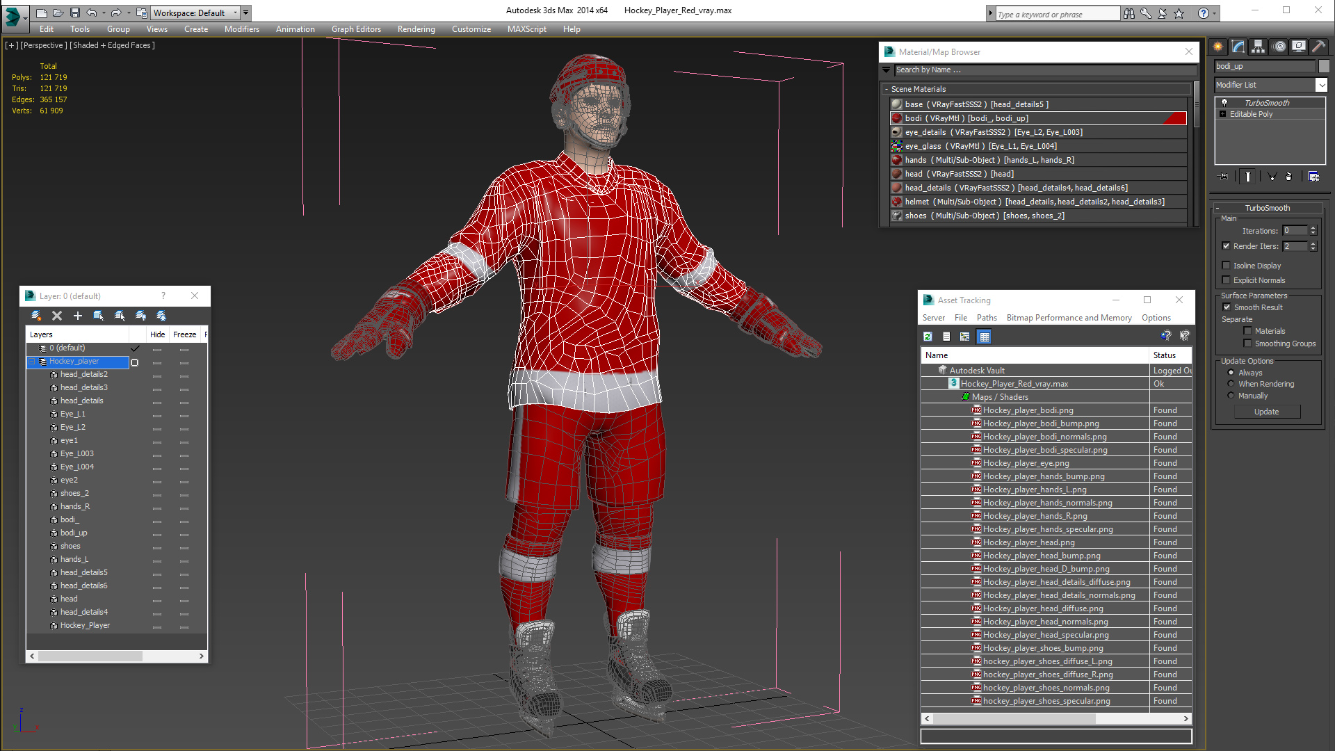 Hockey Player Red 3D