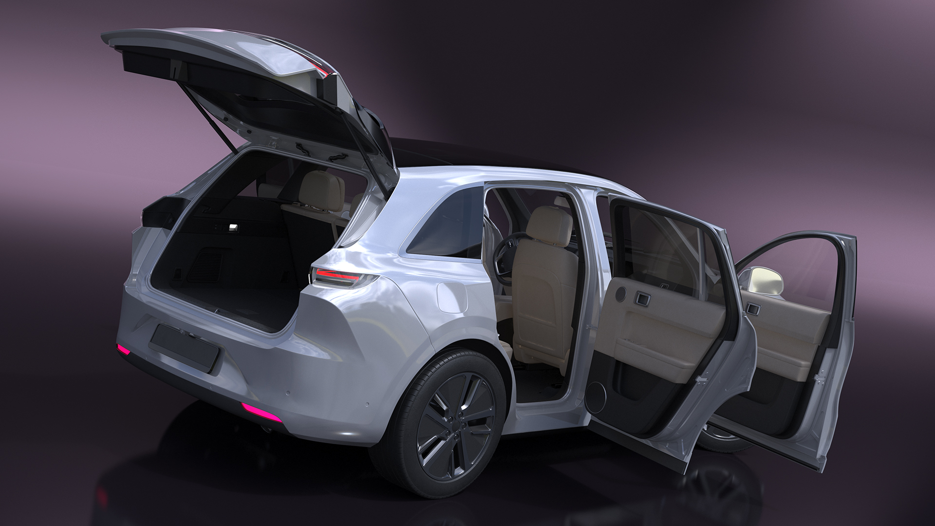 3D model Compact SUV Pearl White Rigged