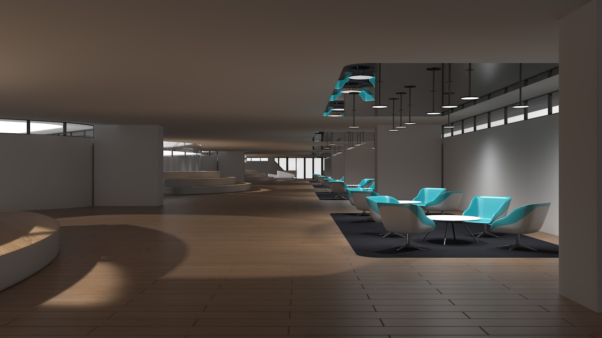 Futuristic Air Taxi Port with Flying Hover Cars 3D