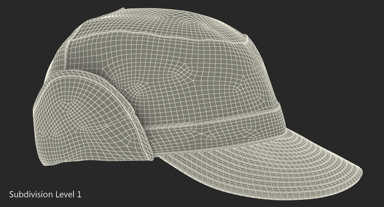 Military Green Field Cap 3D model