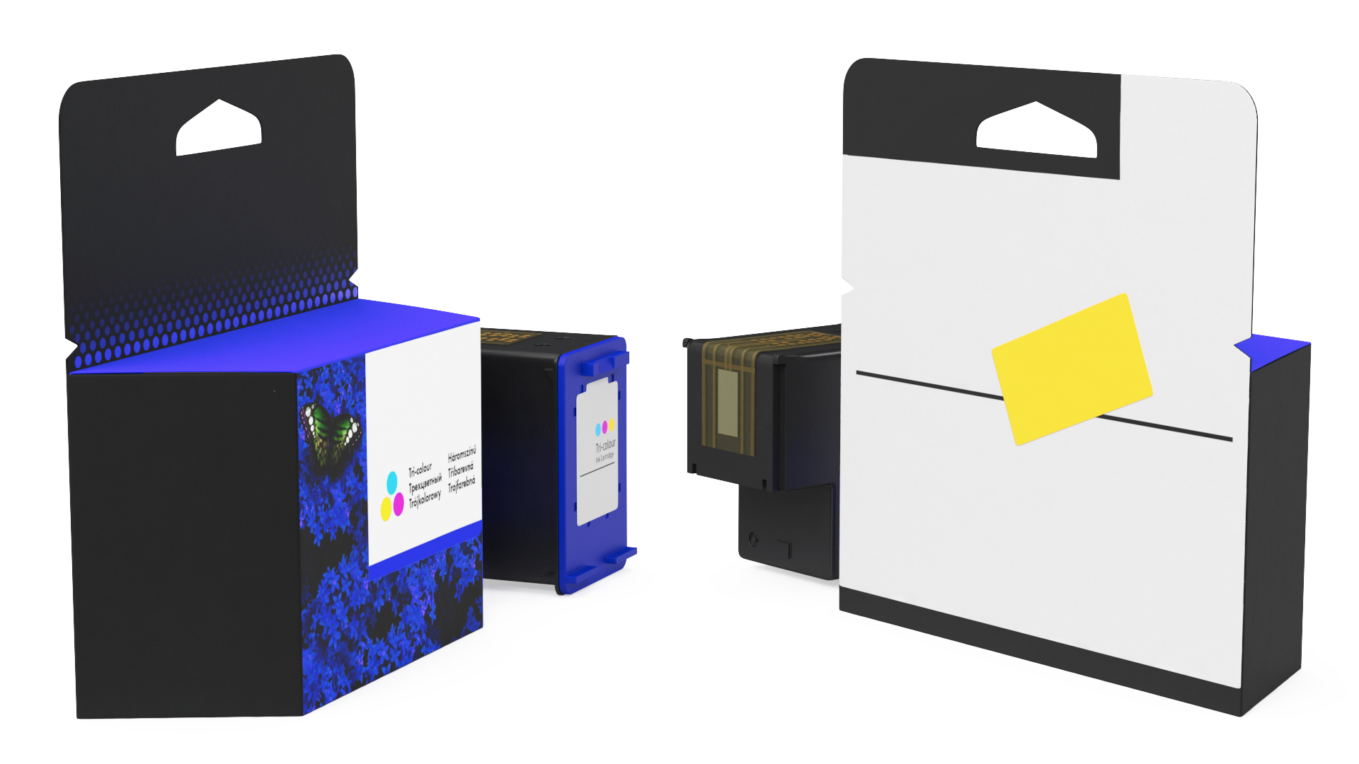 Box of Ink Cartridge Tricolor 3D model