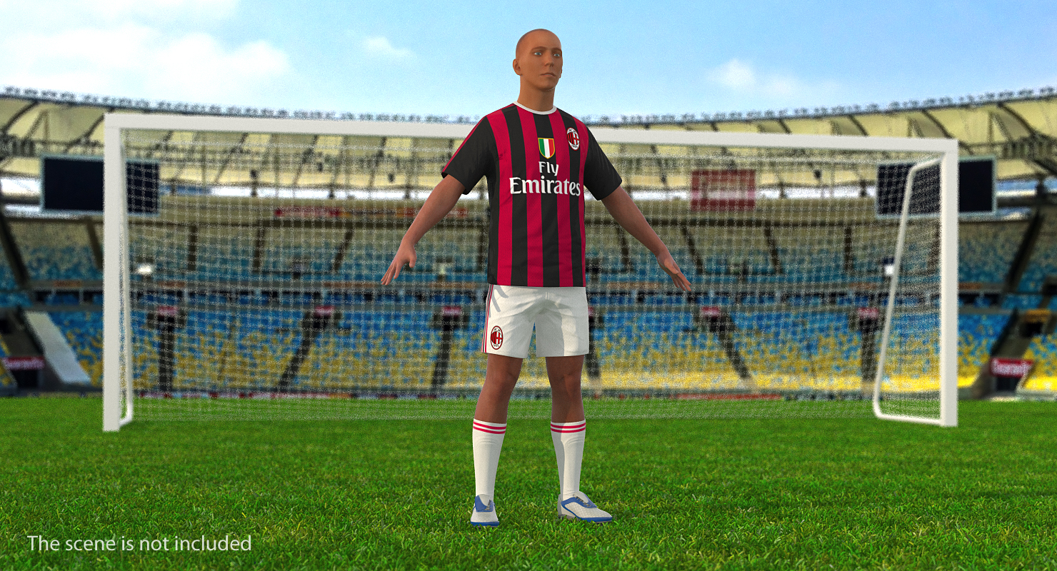 3D Soccer or Football Player Milan