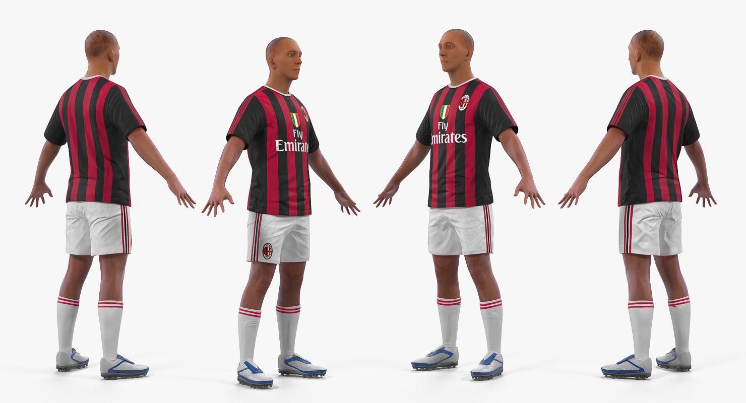 3D Soccer or Football Player Milan