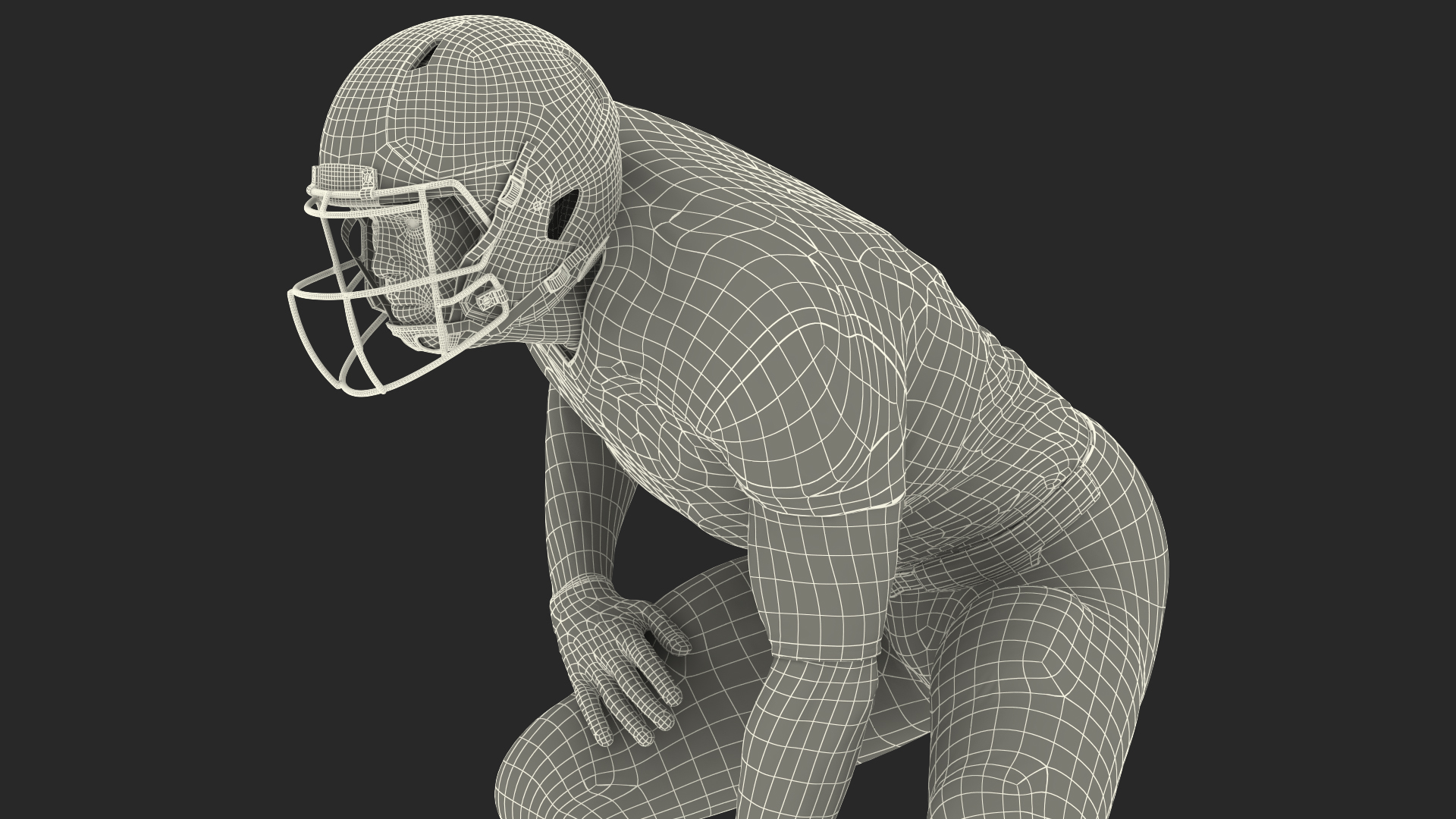 Kansas City Chiefs American Football Player Crouching Fur 3D