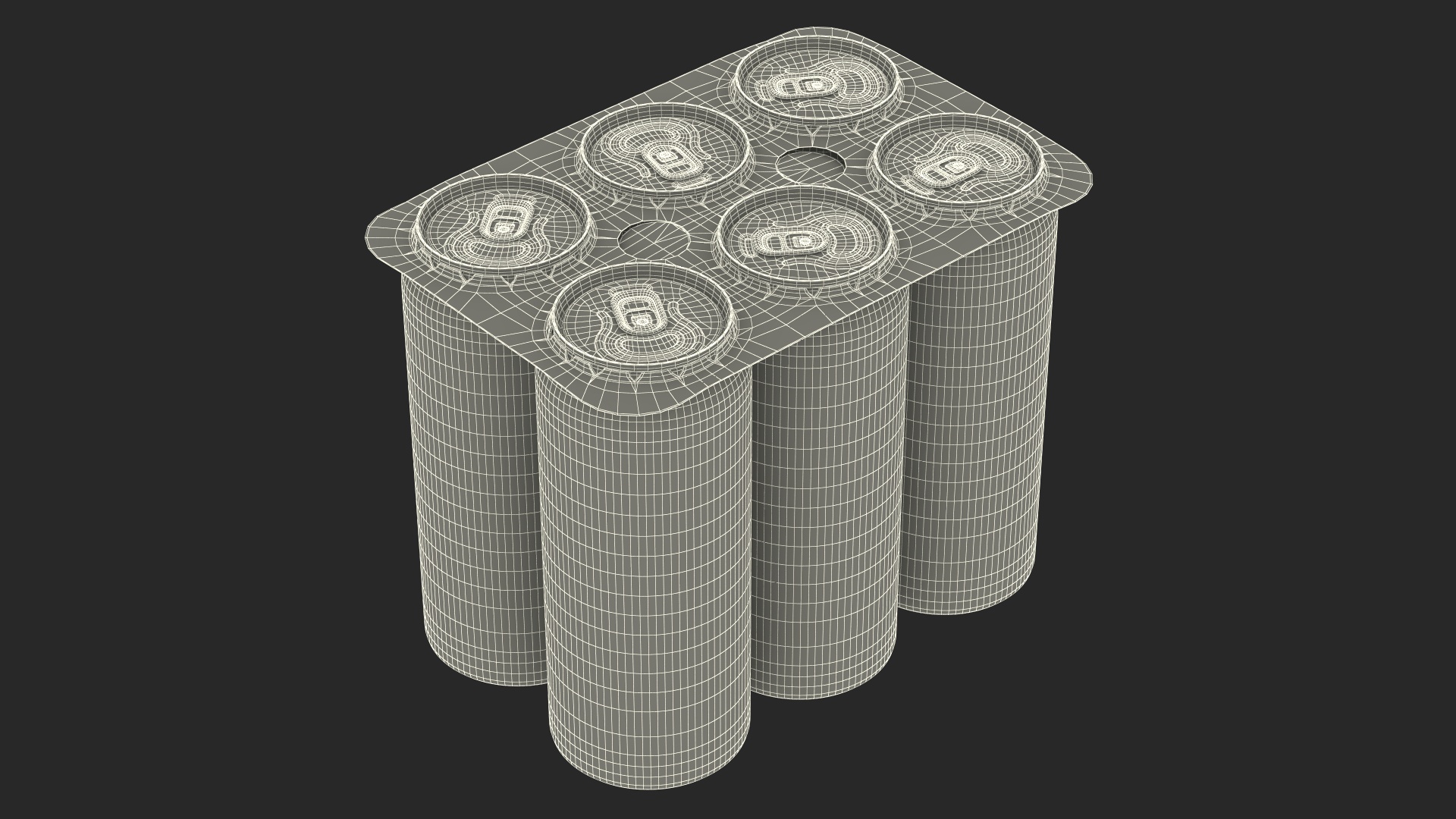 Beverage Packaging for 6 Pack Beer Cans 3D model