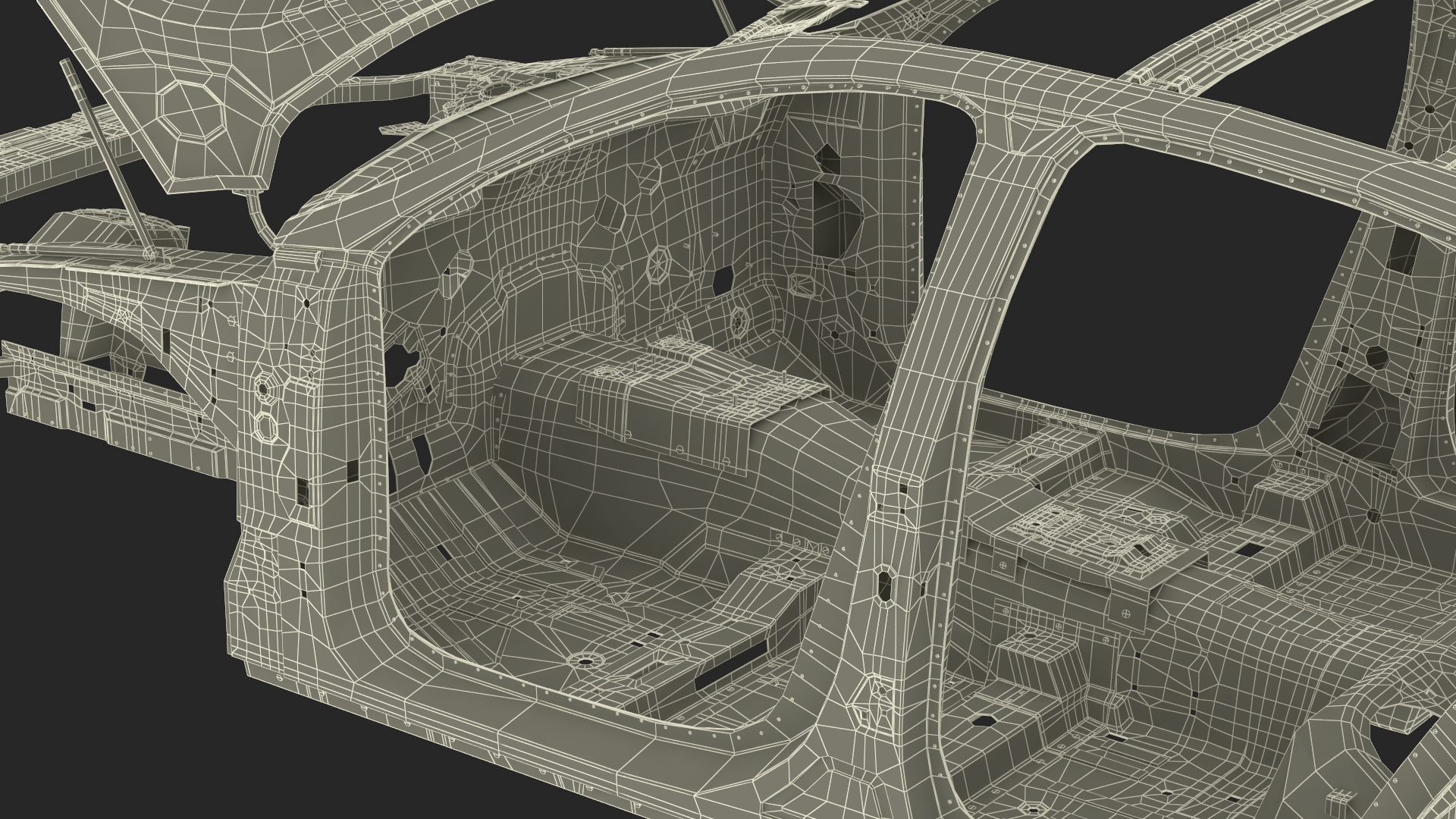 3D Car Frame Rigged