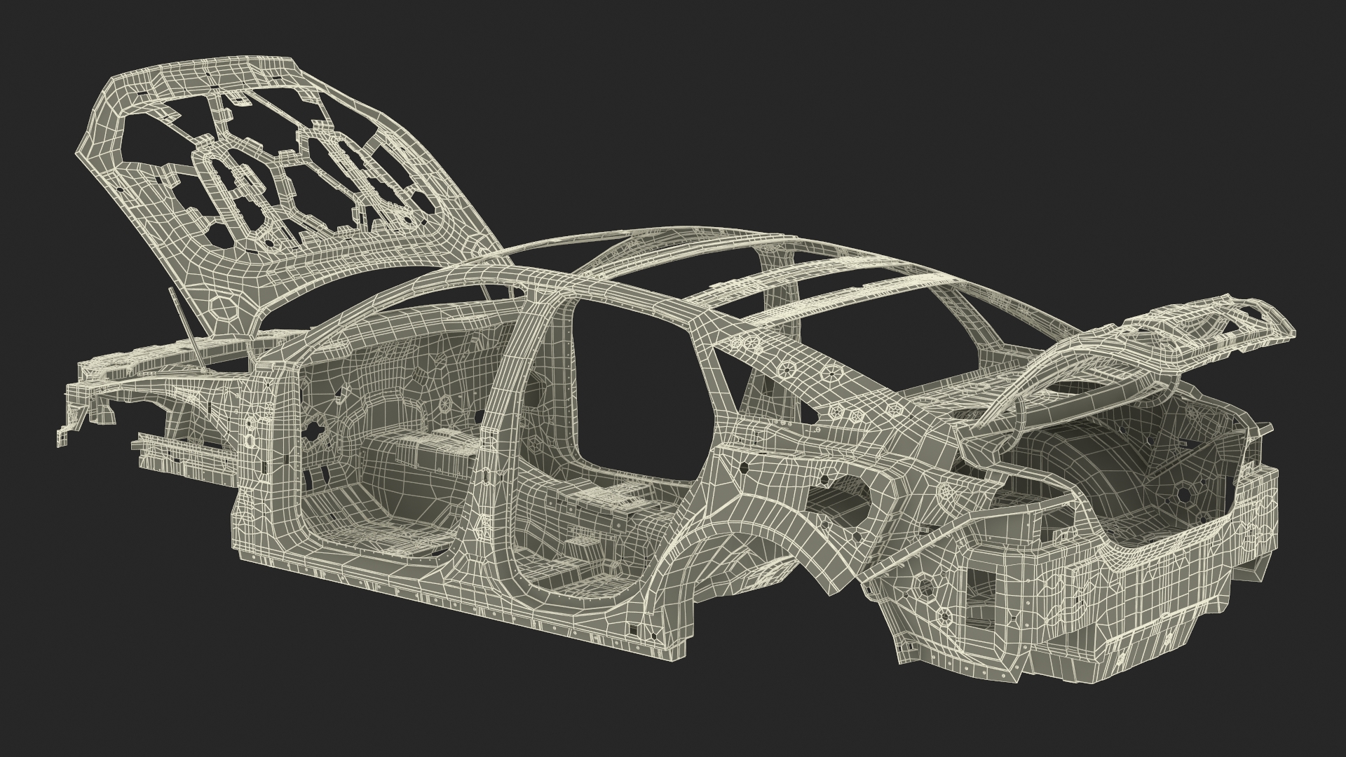 3D Car Frame Rigged