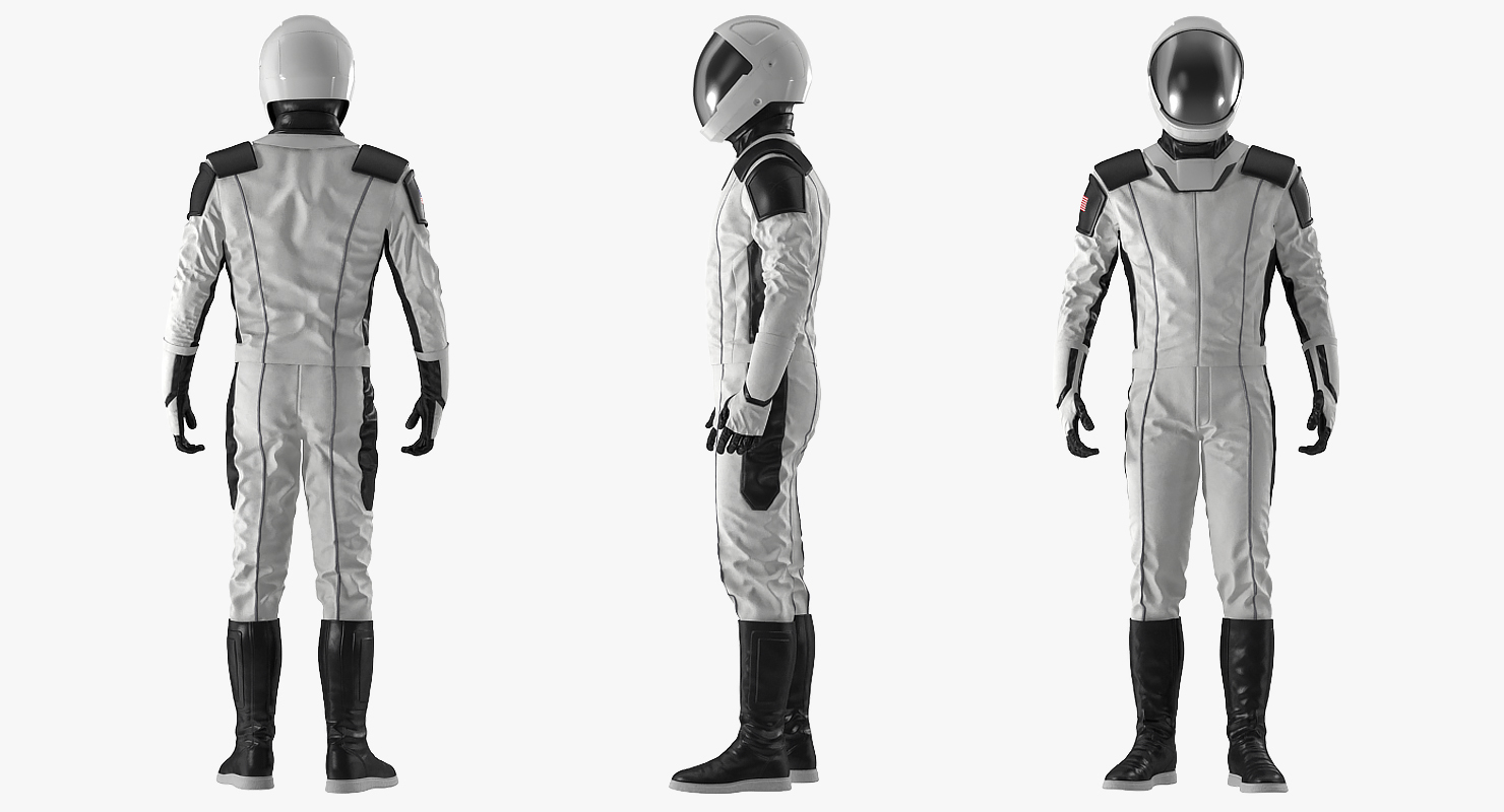 3D model Futuristic Astronaut Space Suit Standing Pose