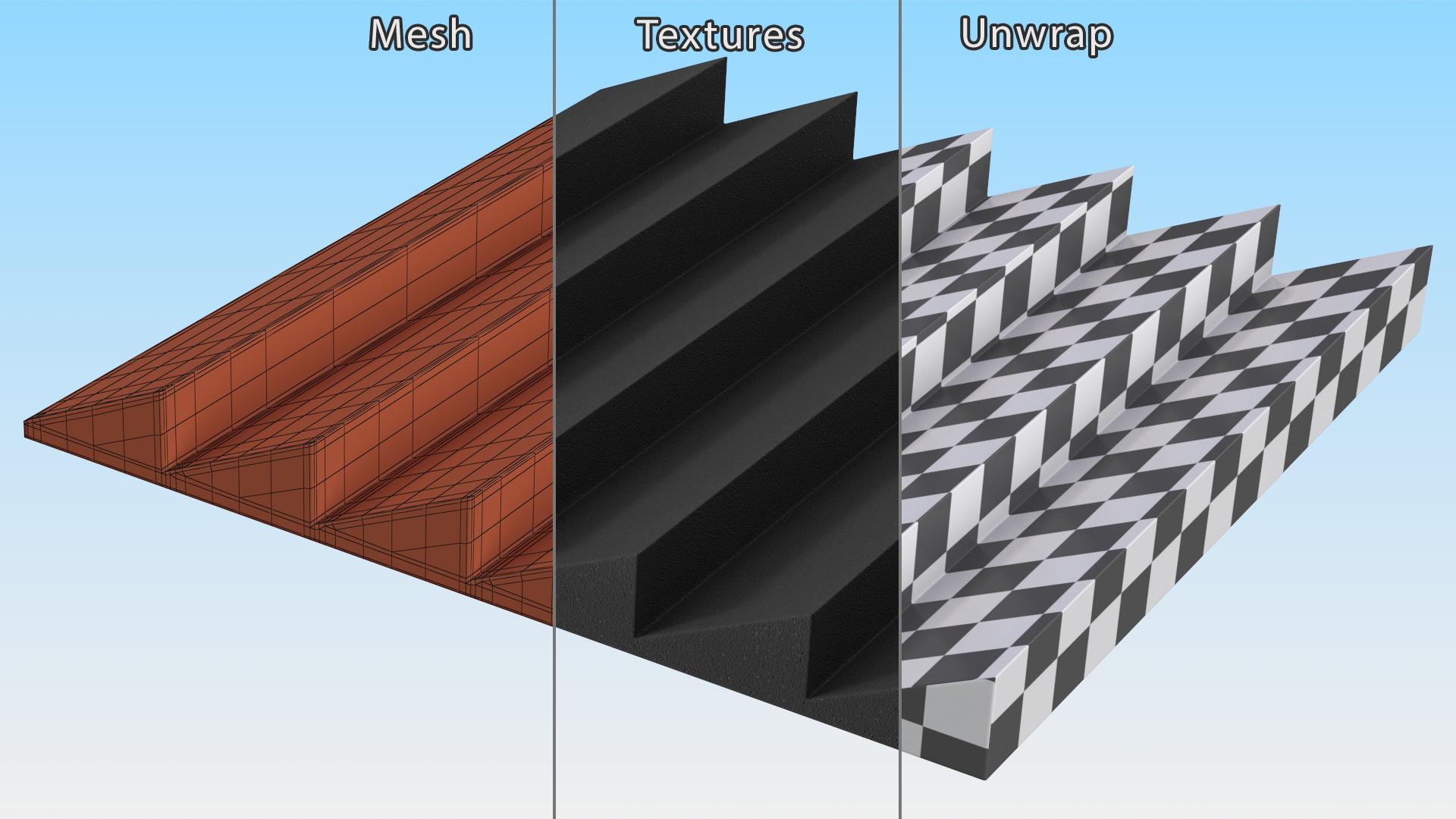 Soundproofing Wall Tile Black 3D model