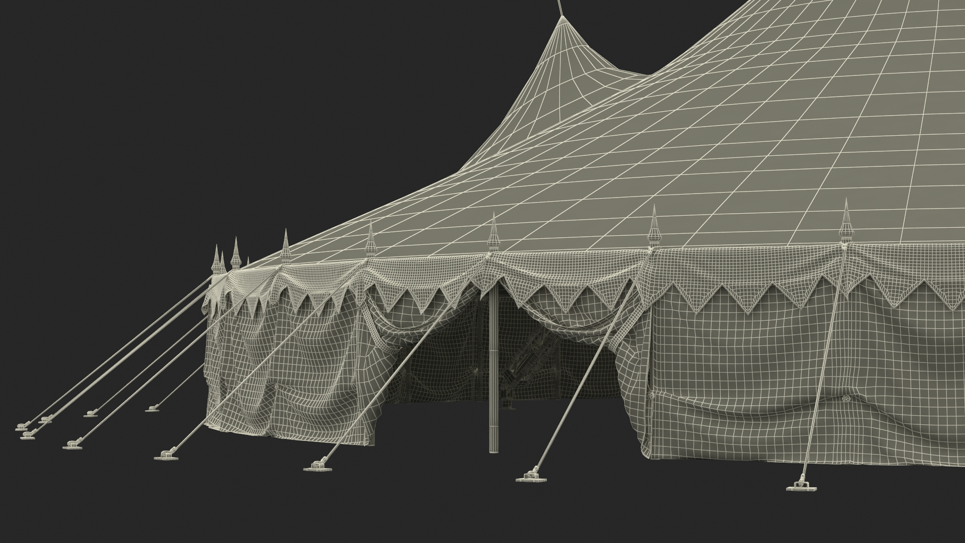 3D model Round Circus Tent Multicolored