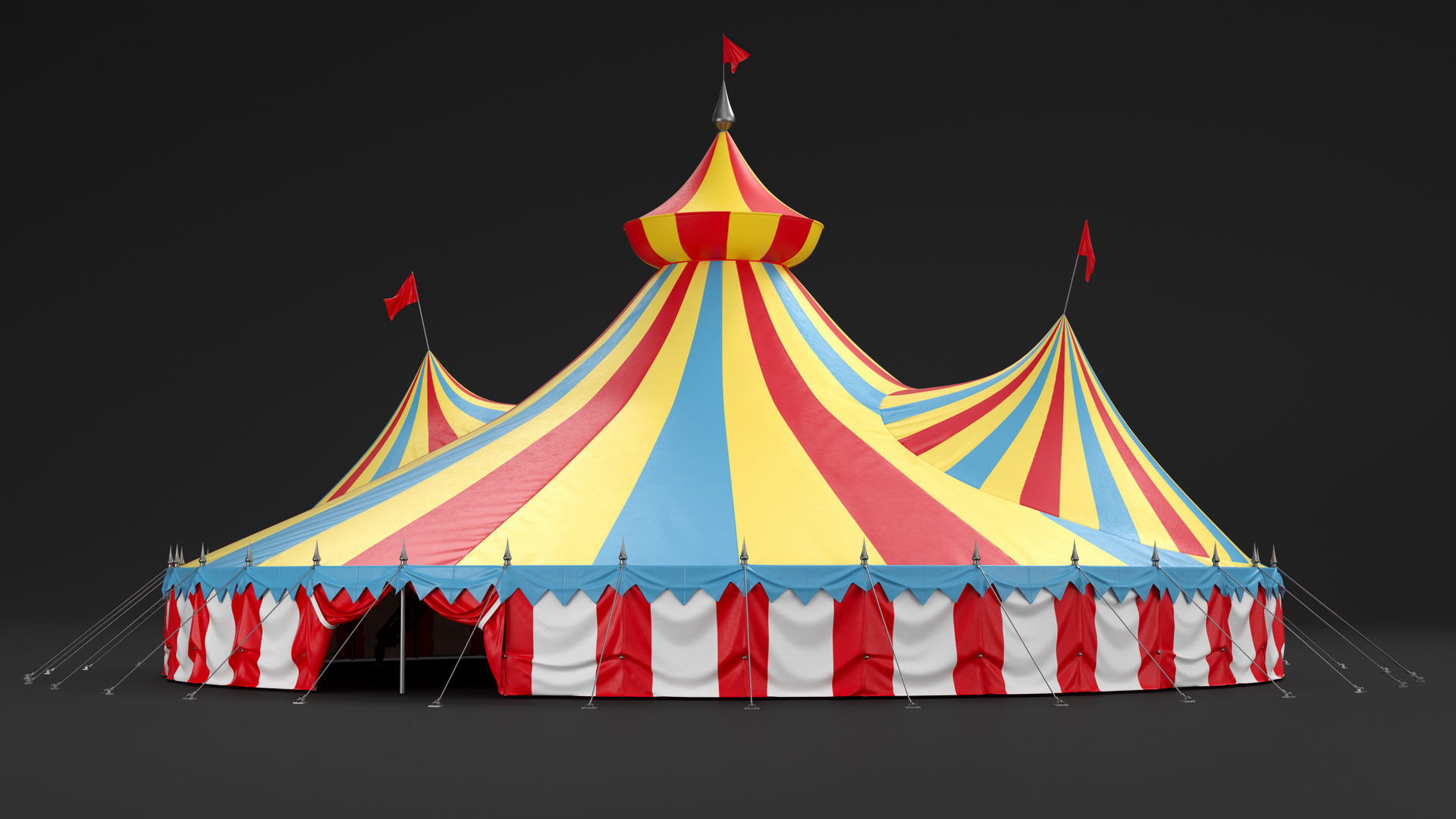 3D model Round Circus Tent Multicolored