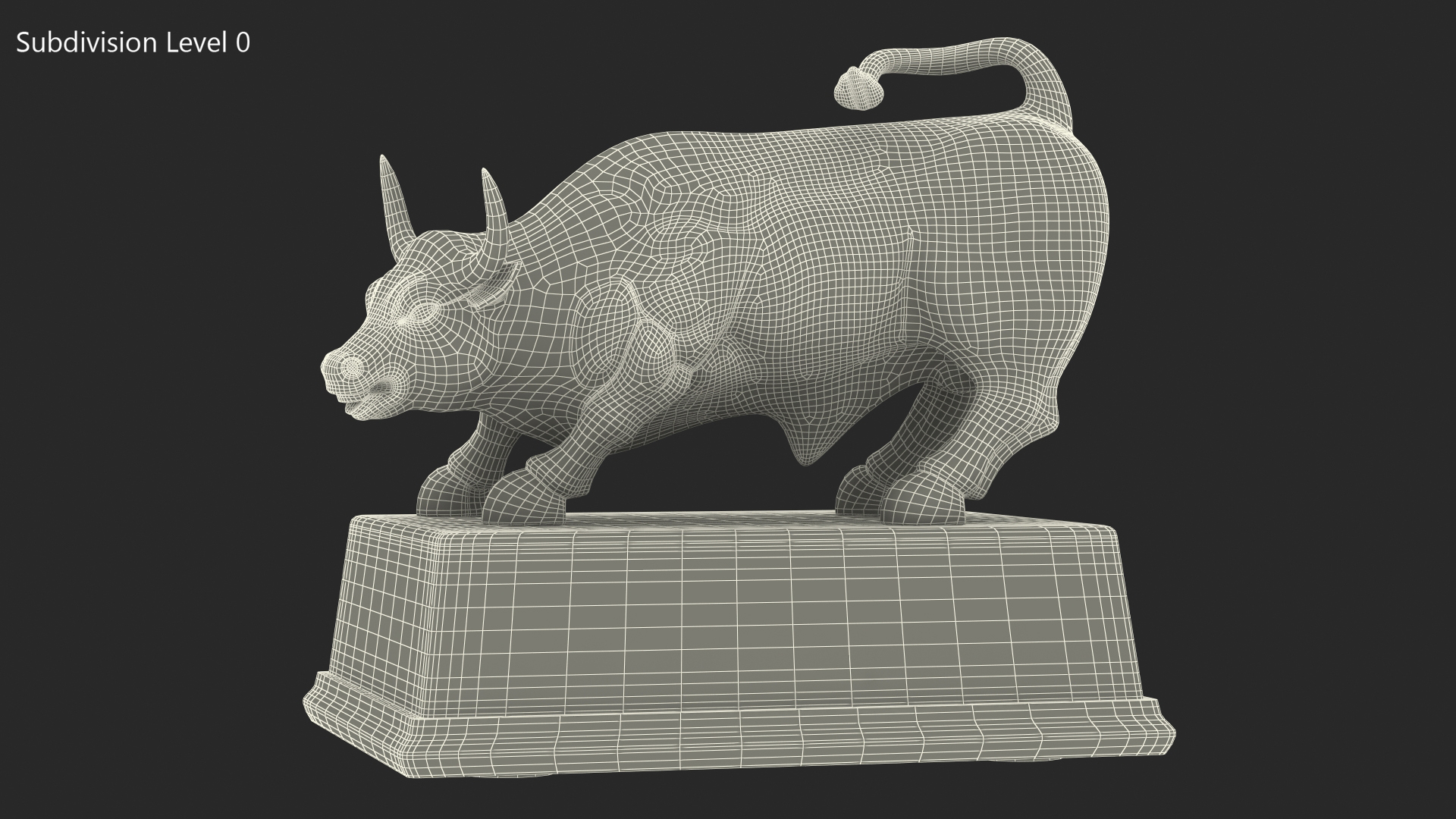 3D Bronze Bull Statue for 3D Print