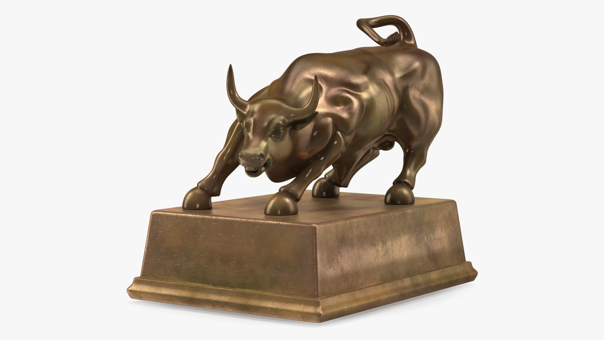 3D Bronze Bull Statue for 3D Print