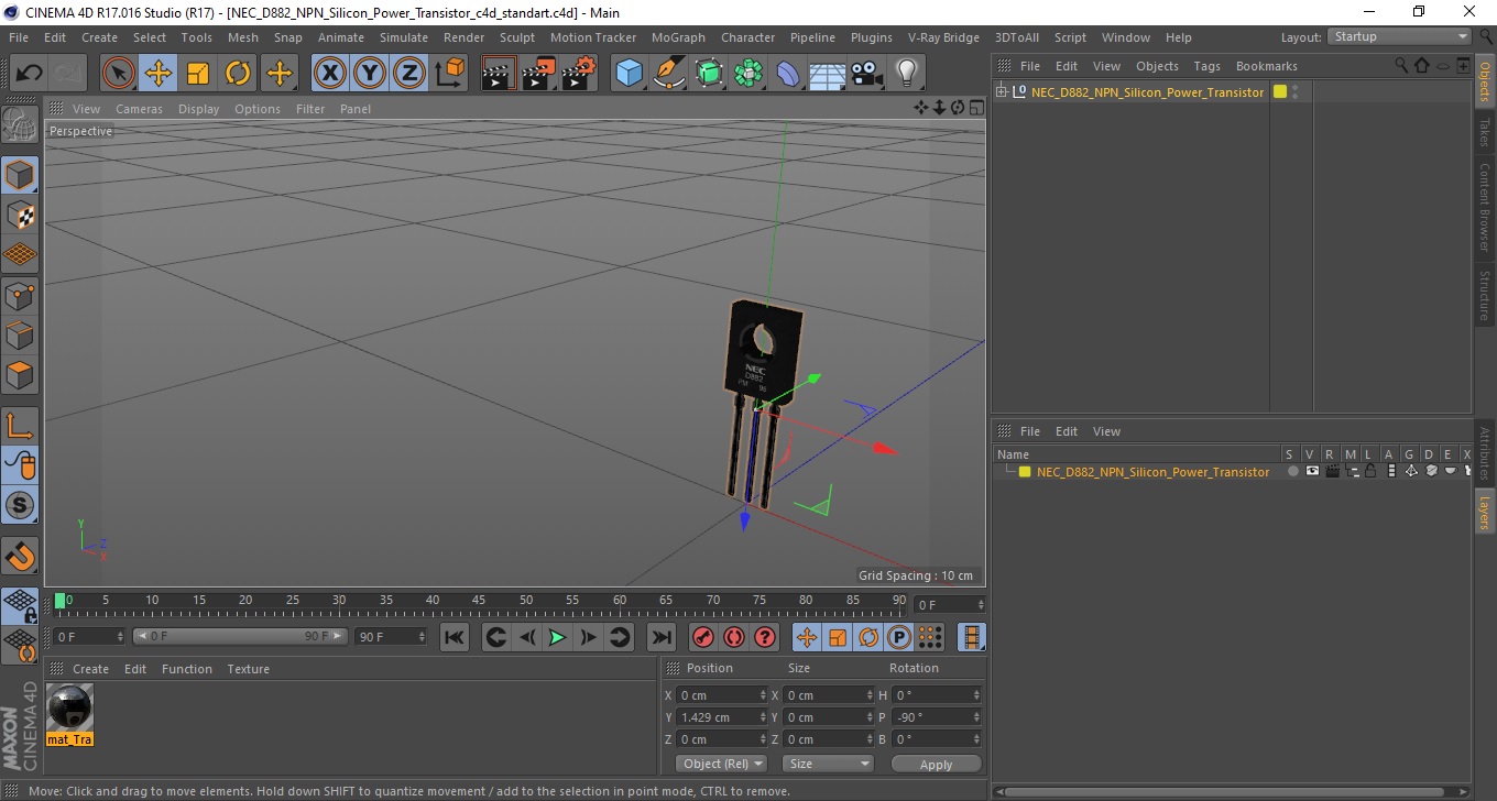 NEC D882 NPN Silicon Power Transistor 3D