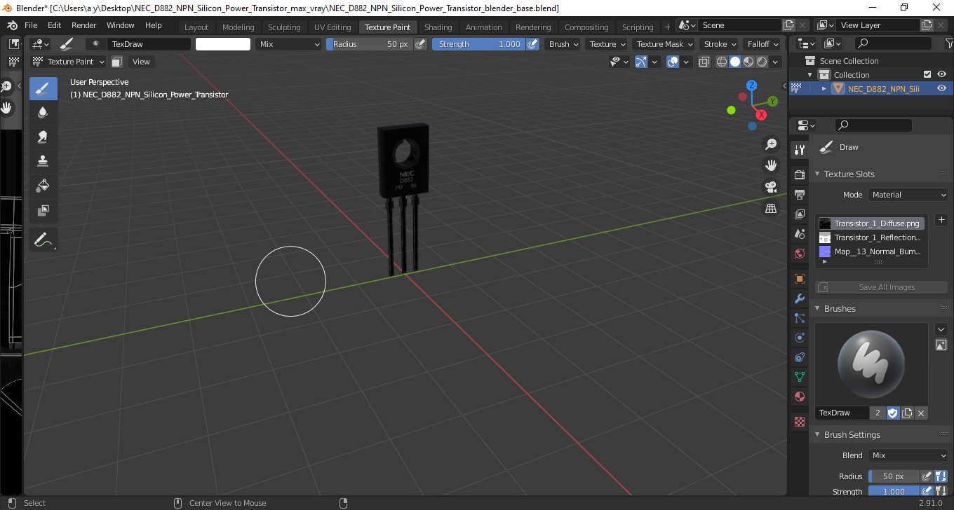 NEC D882 NPN Silicon Power Transistor 3D