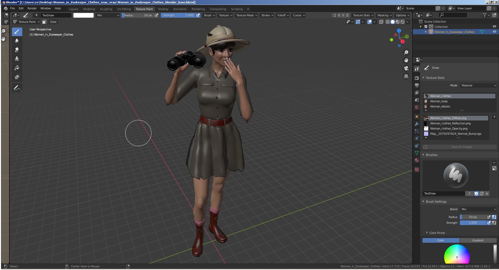 3D Women in Zookeeper Clothes