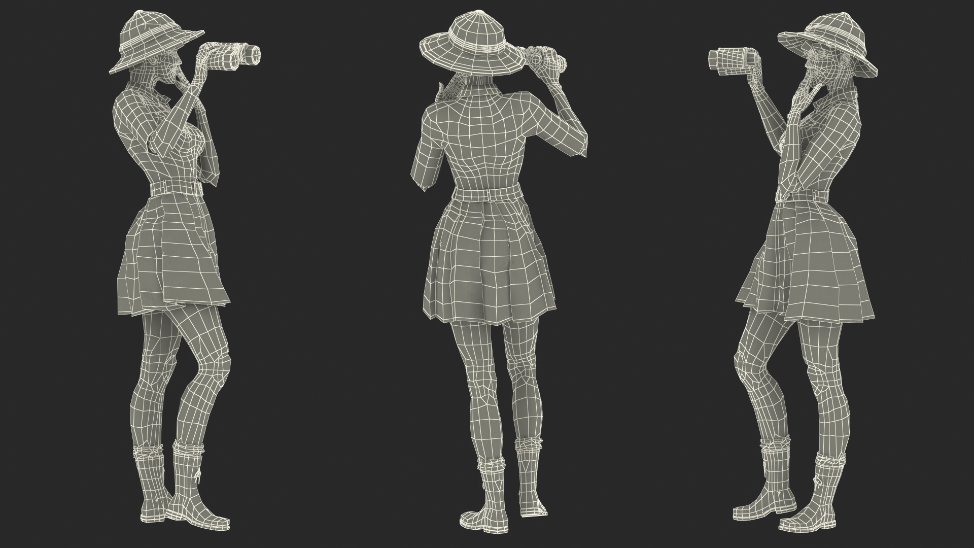 3D Women in Zookeeper Clothes