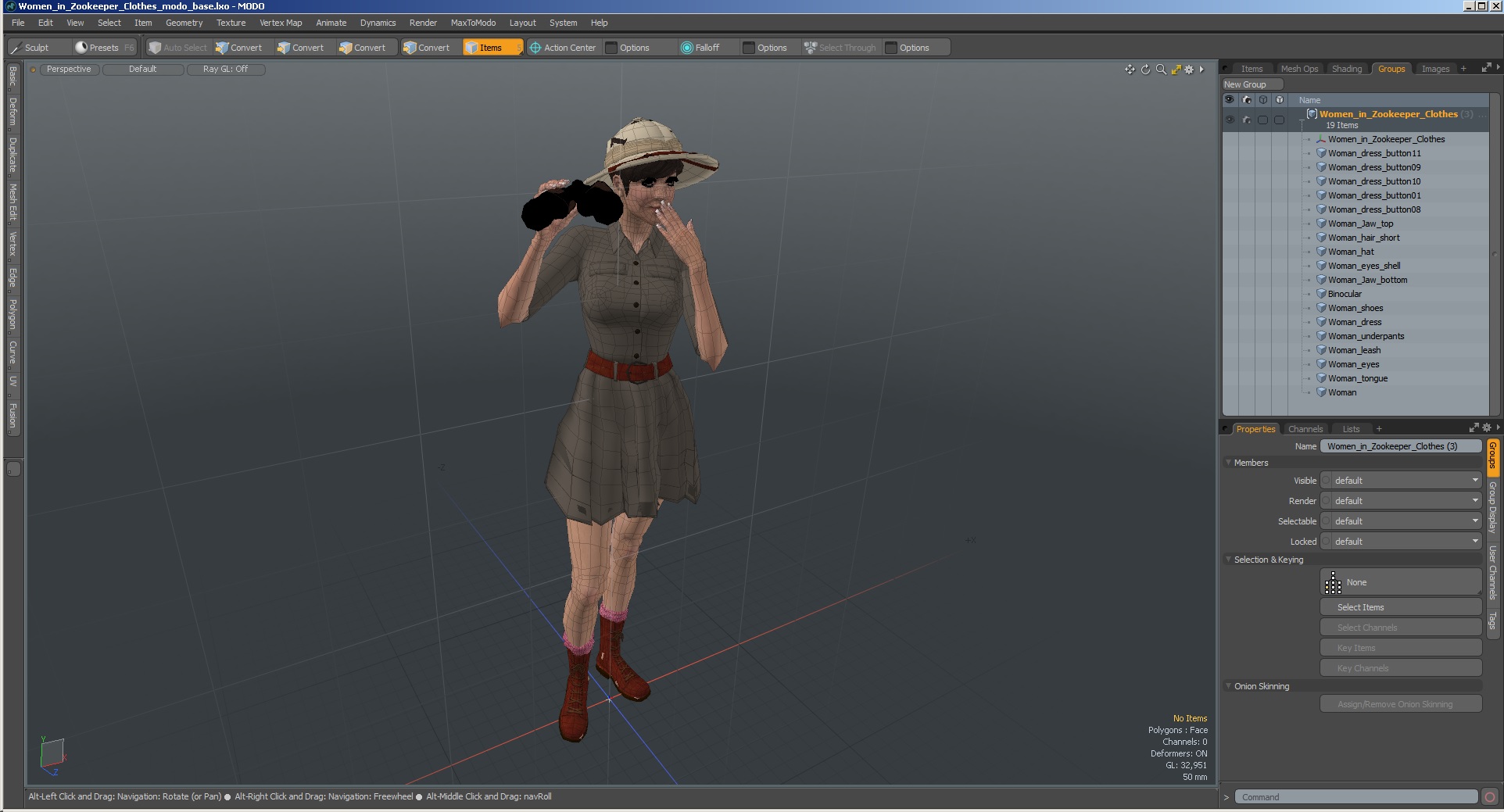 3D Women in Zookeeper Clothes