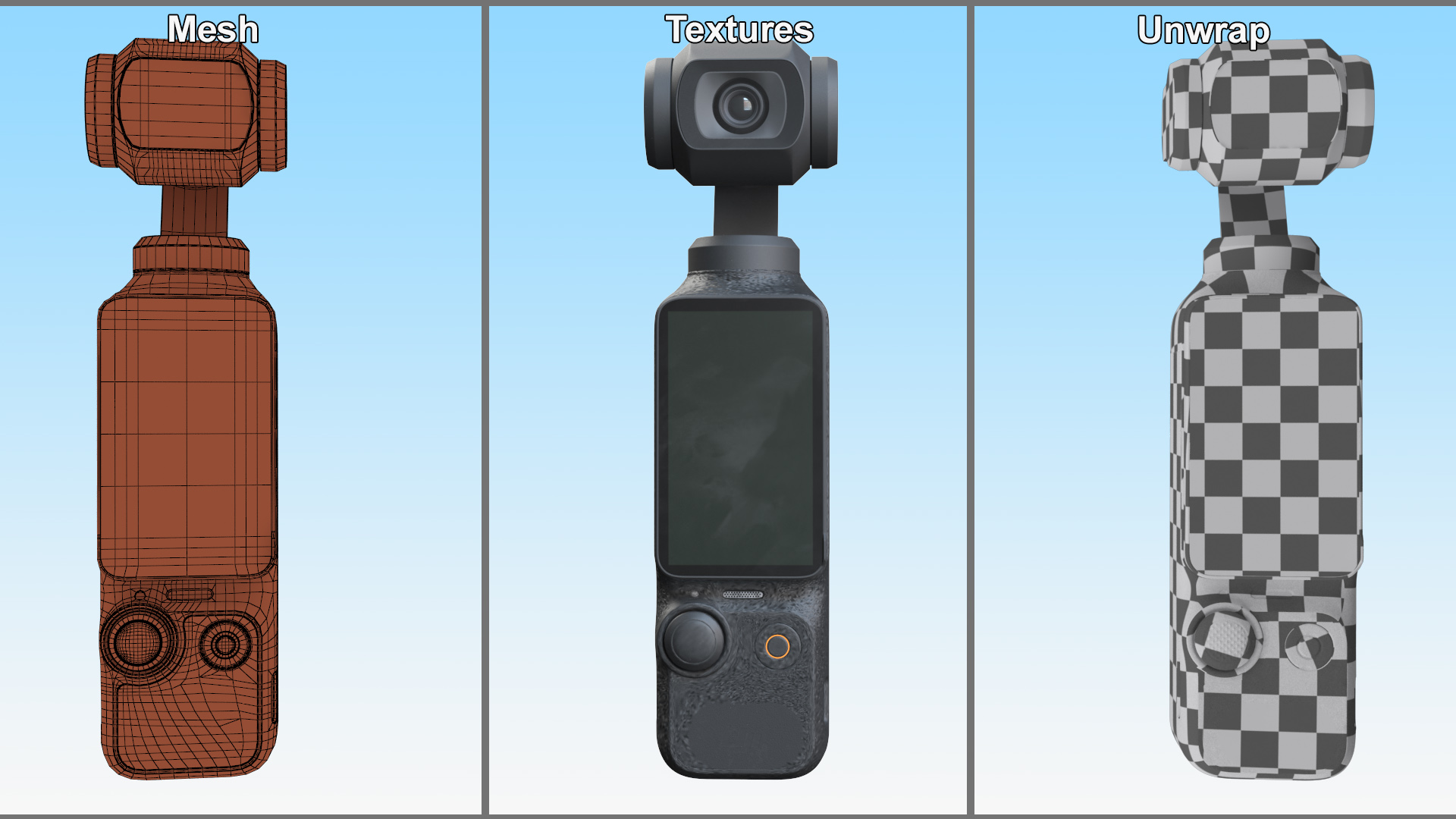 3D Compact Handheld Camera Off with Stabilizer model