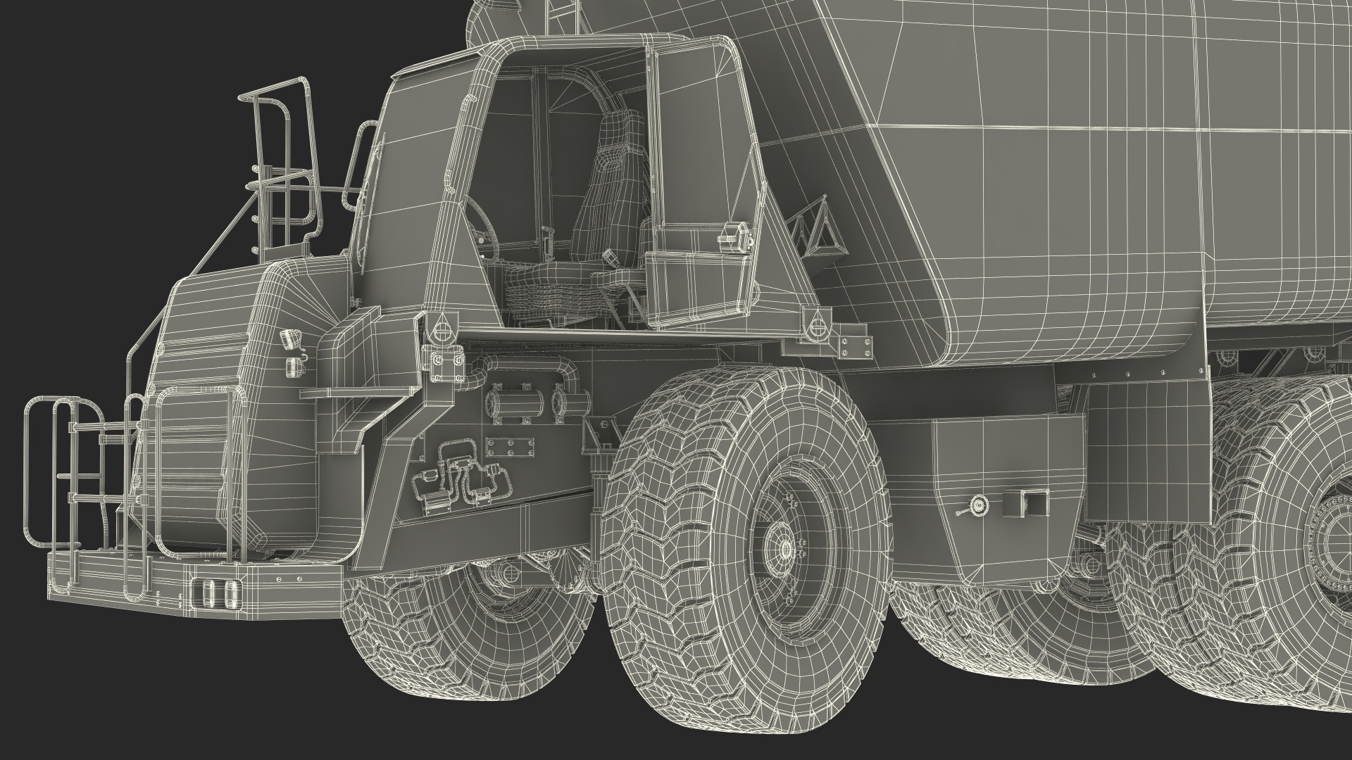 3D Water Truck CAT 775 Rigged