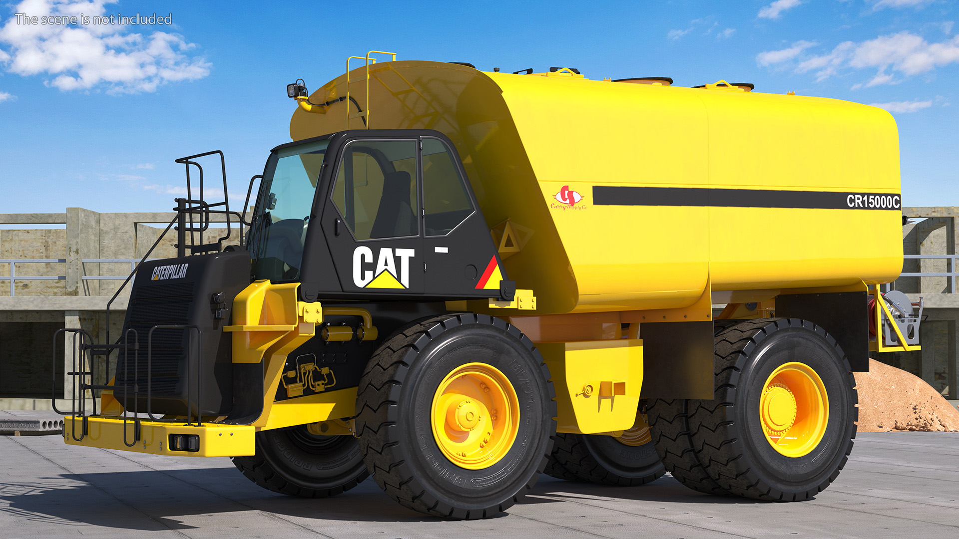 3D Water Truck CAT 775 Rigged