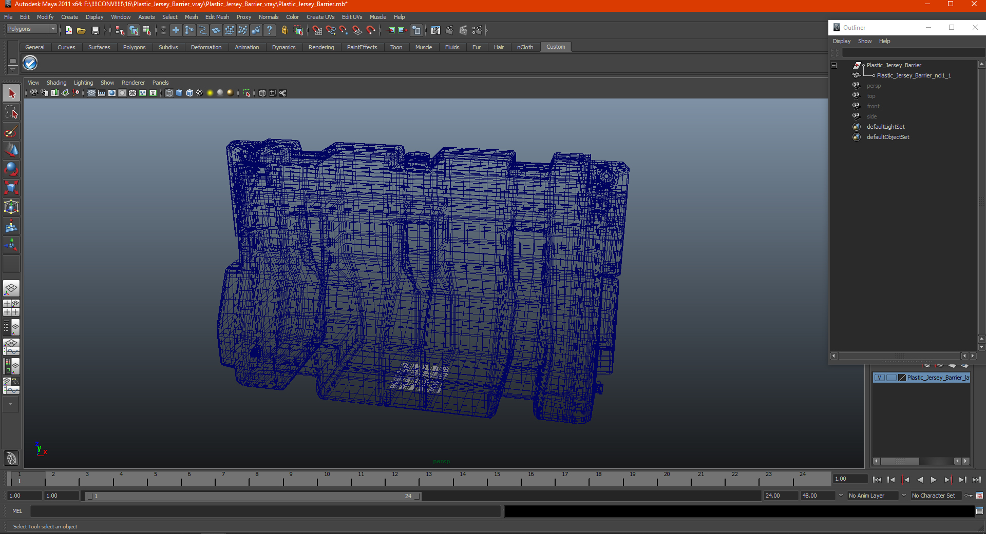 Plastic Jersey Barrier 3D