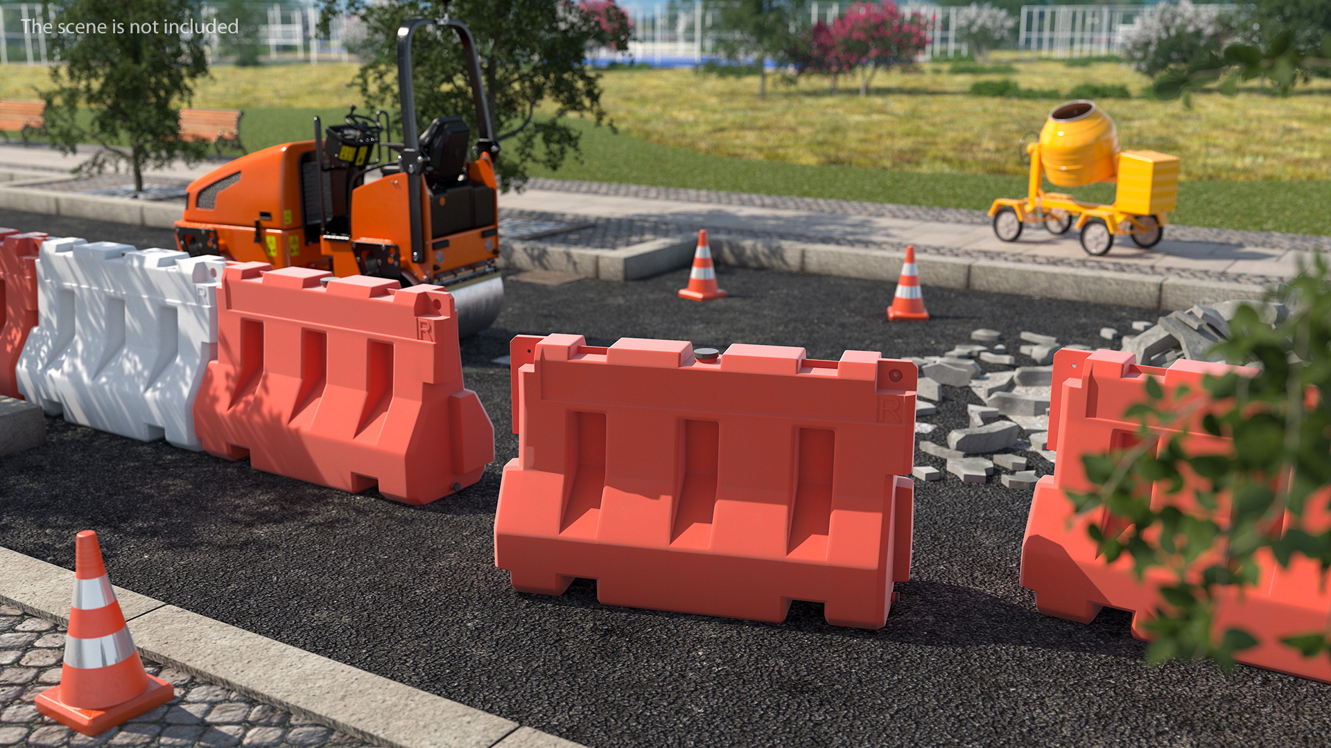 Plastic Jersey Barrier 3D