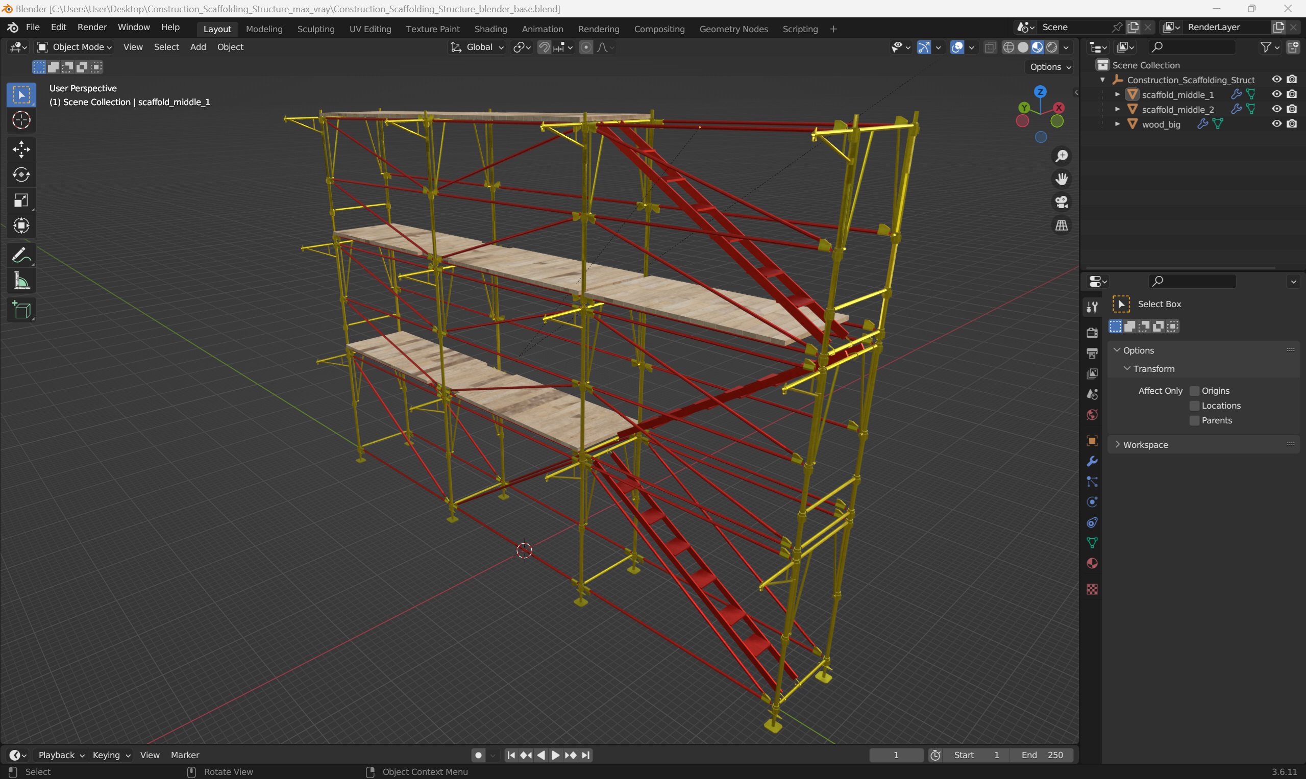 Construction Scaffolding Structure 3D model