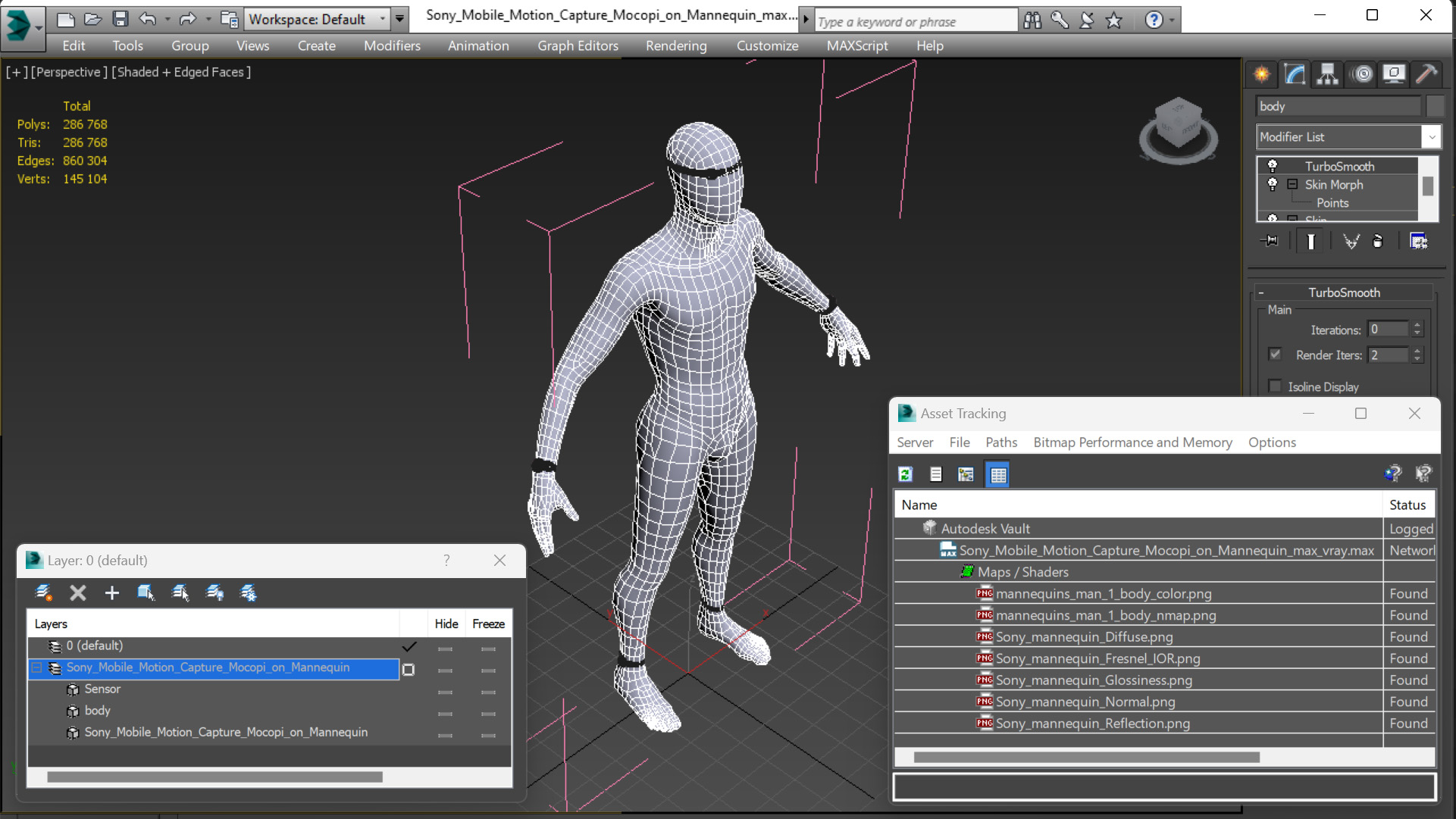 3D Sony Mobile Motion Capture Mocopi on Mannequin