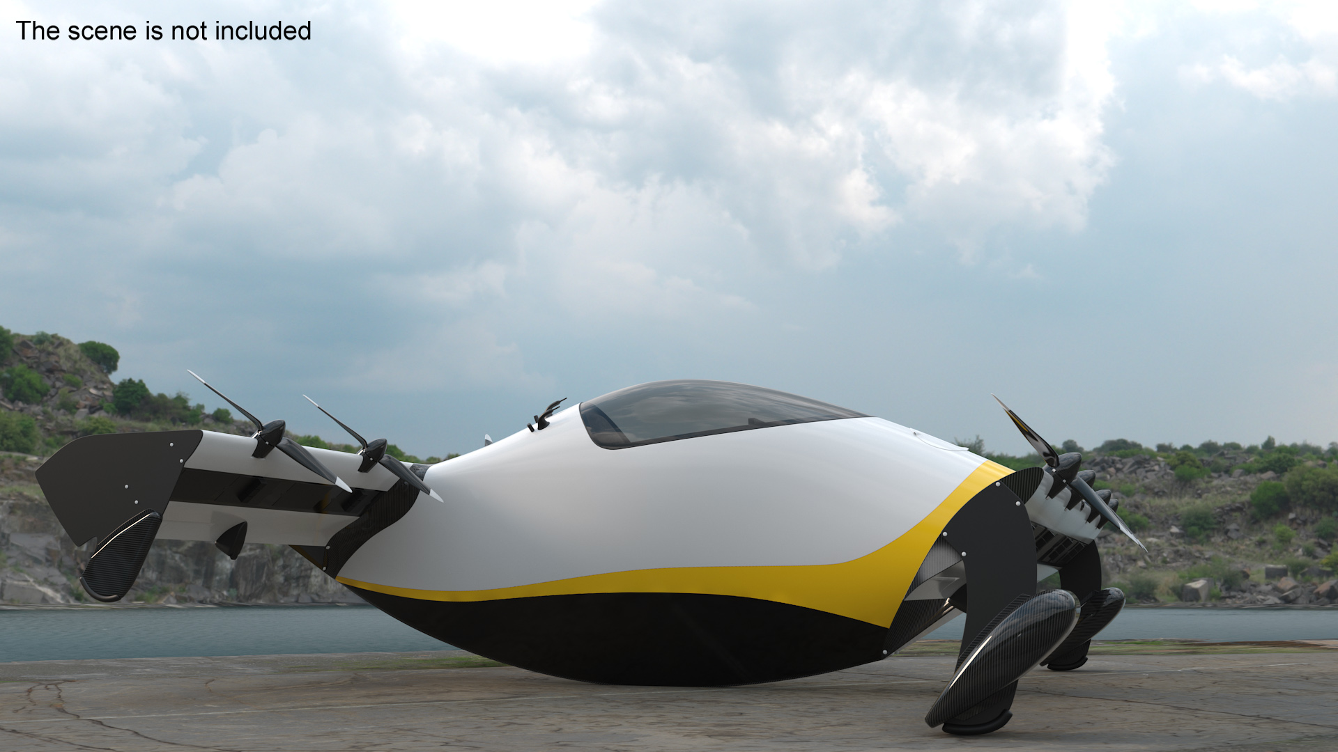 3D Personal EVTOL Aircraft with 8 Propellers