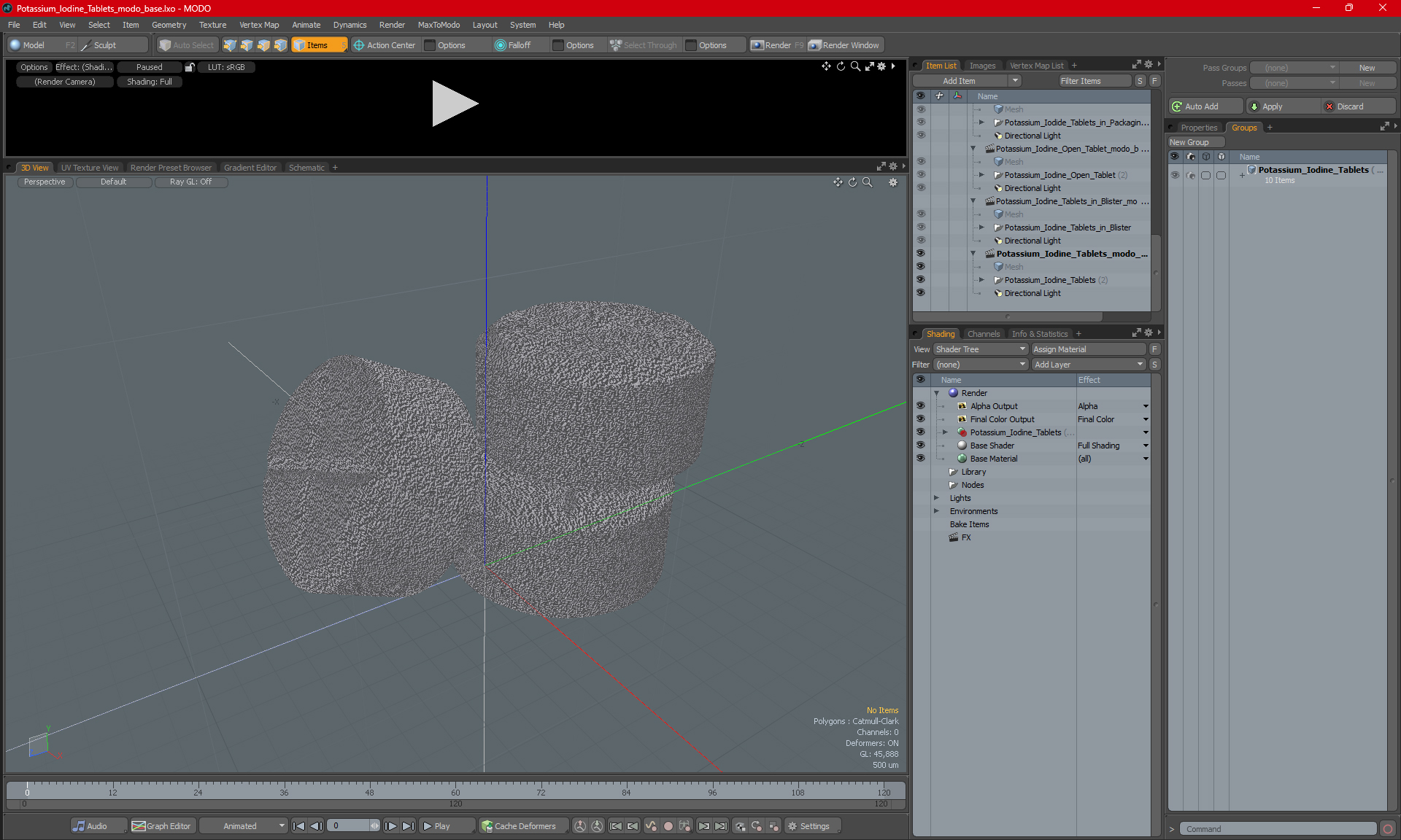 Potassium Iodine Tablets 3D model