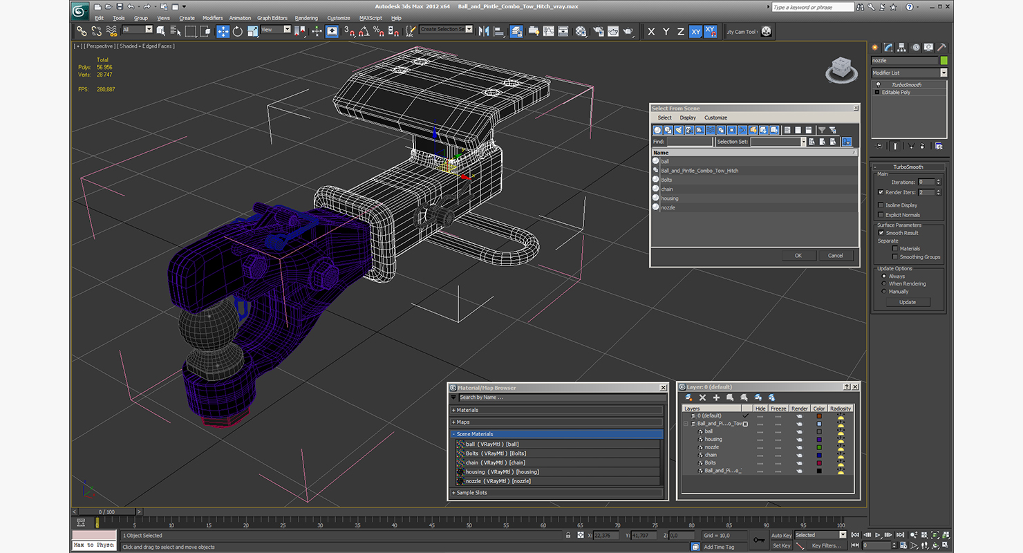 3D Ball and Pintle Combo Tow Hitch