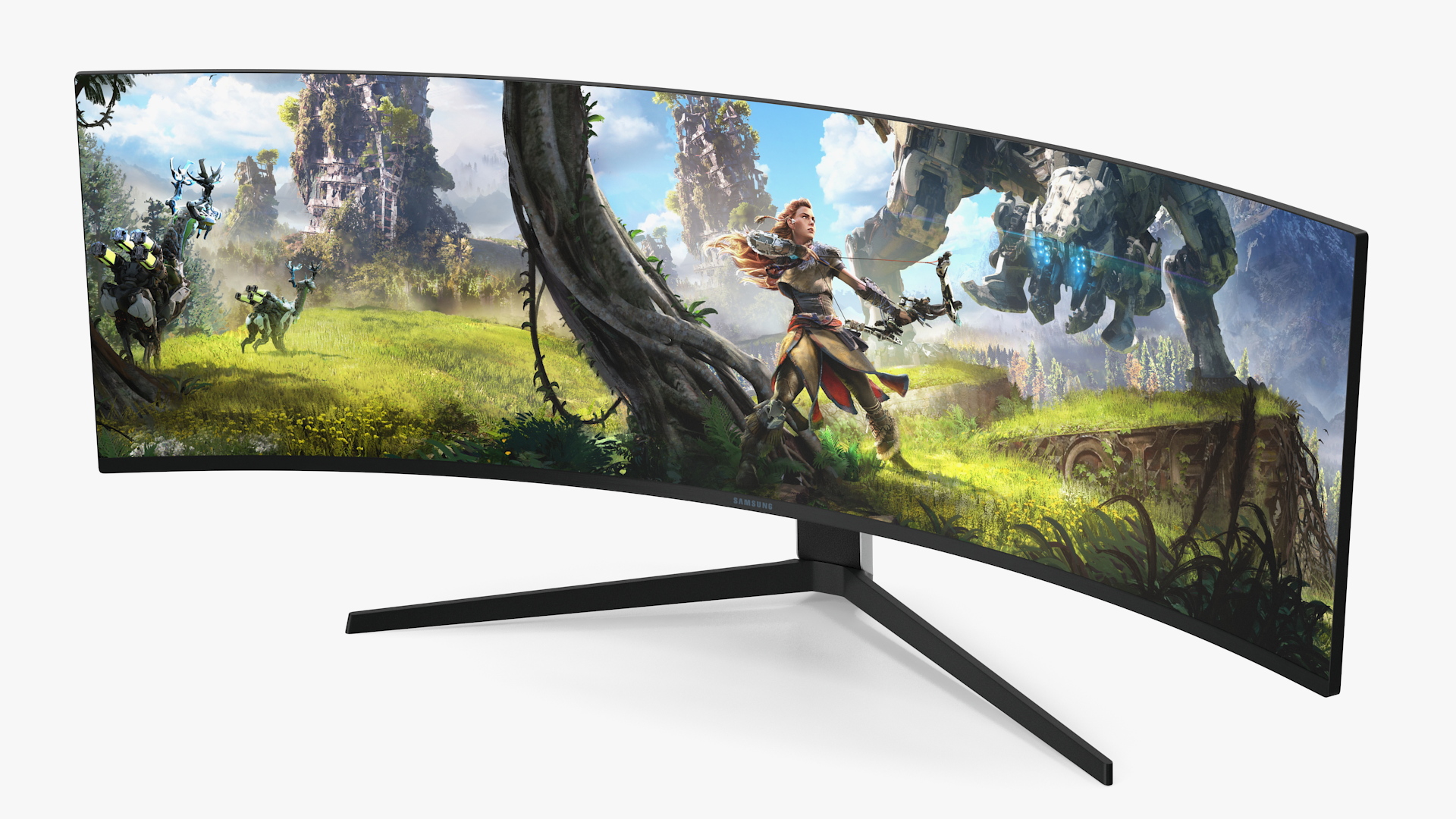 3D Samsung Odyssey G9 Ultrawide Gaming Monitor ON Rigged model