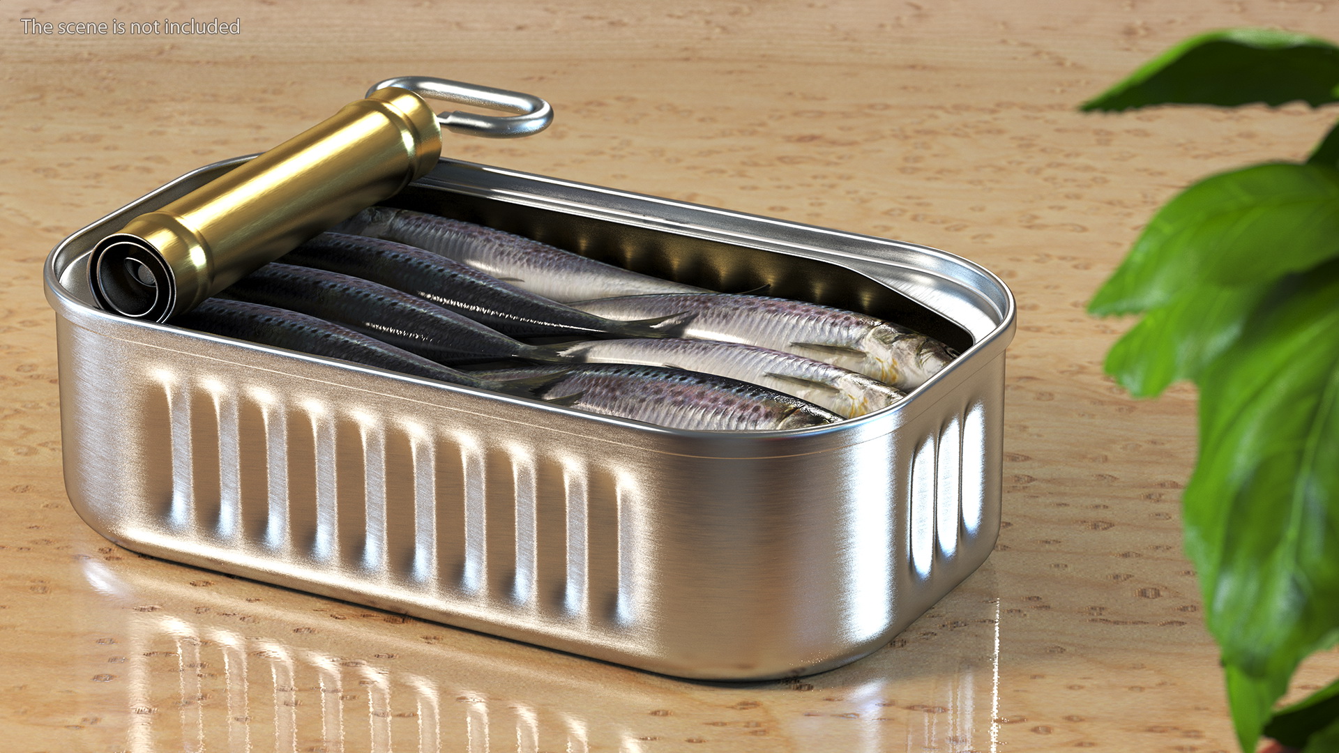 3D Canned Sardine Opened with Twist Key